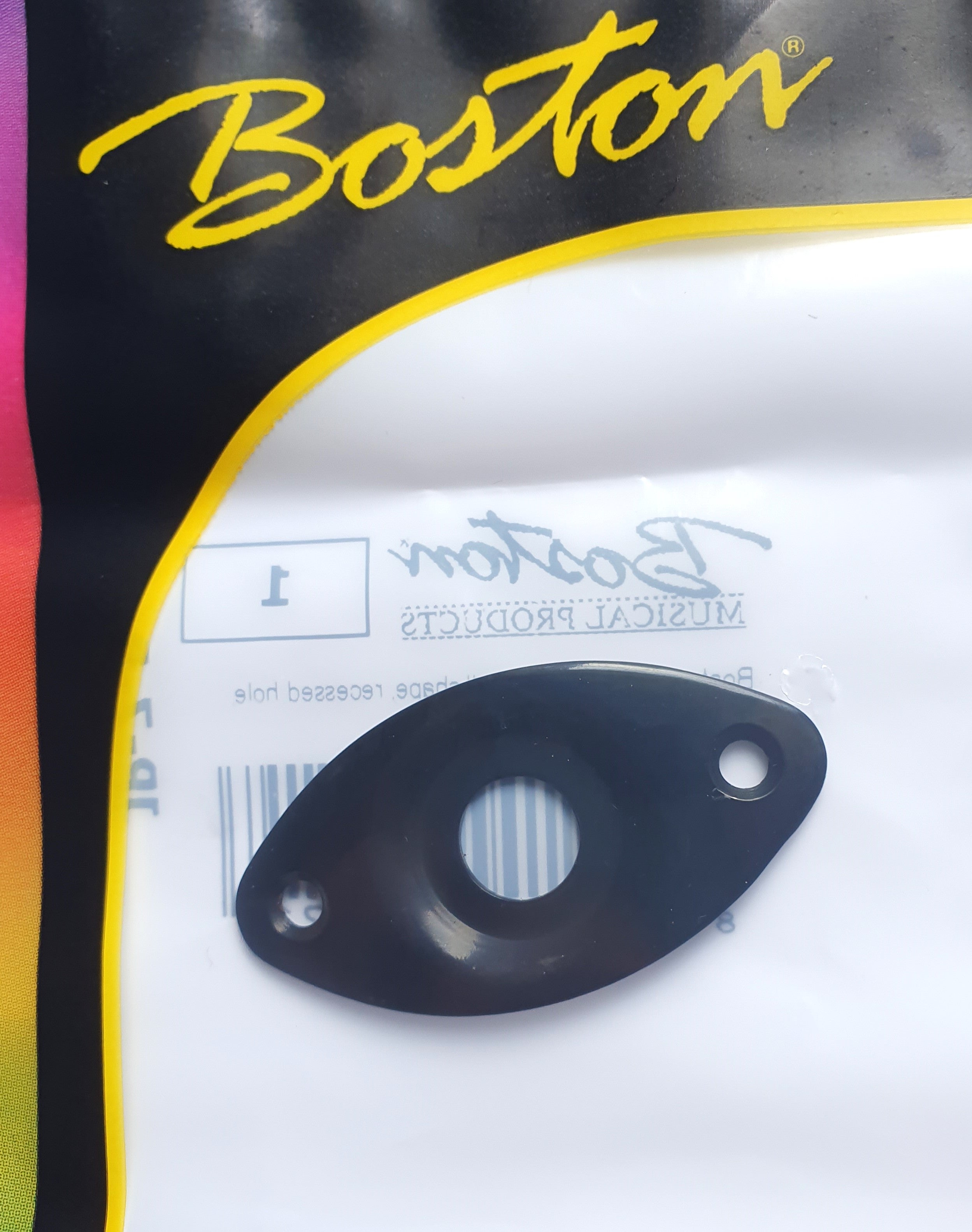 Boston Buchsenblech oval, gebogen, jack plate, Black