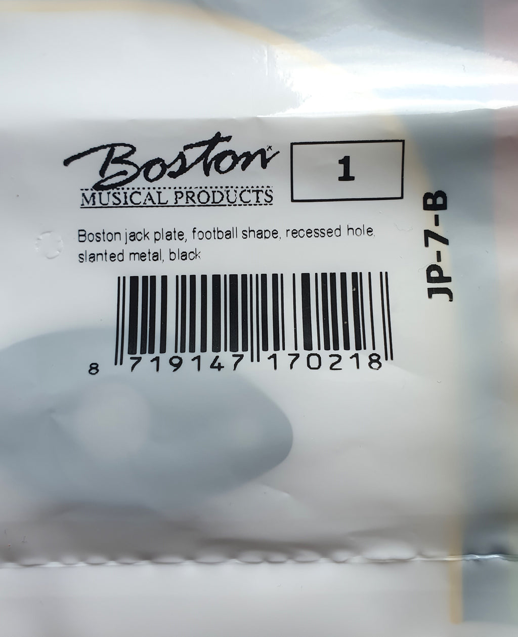Boston Buchsenblech oval, gebogen, jack plate, Black