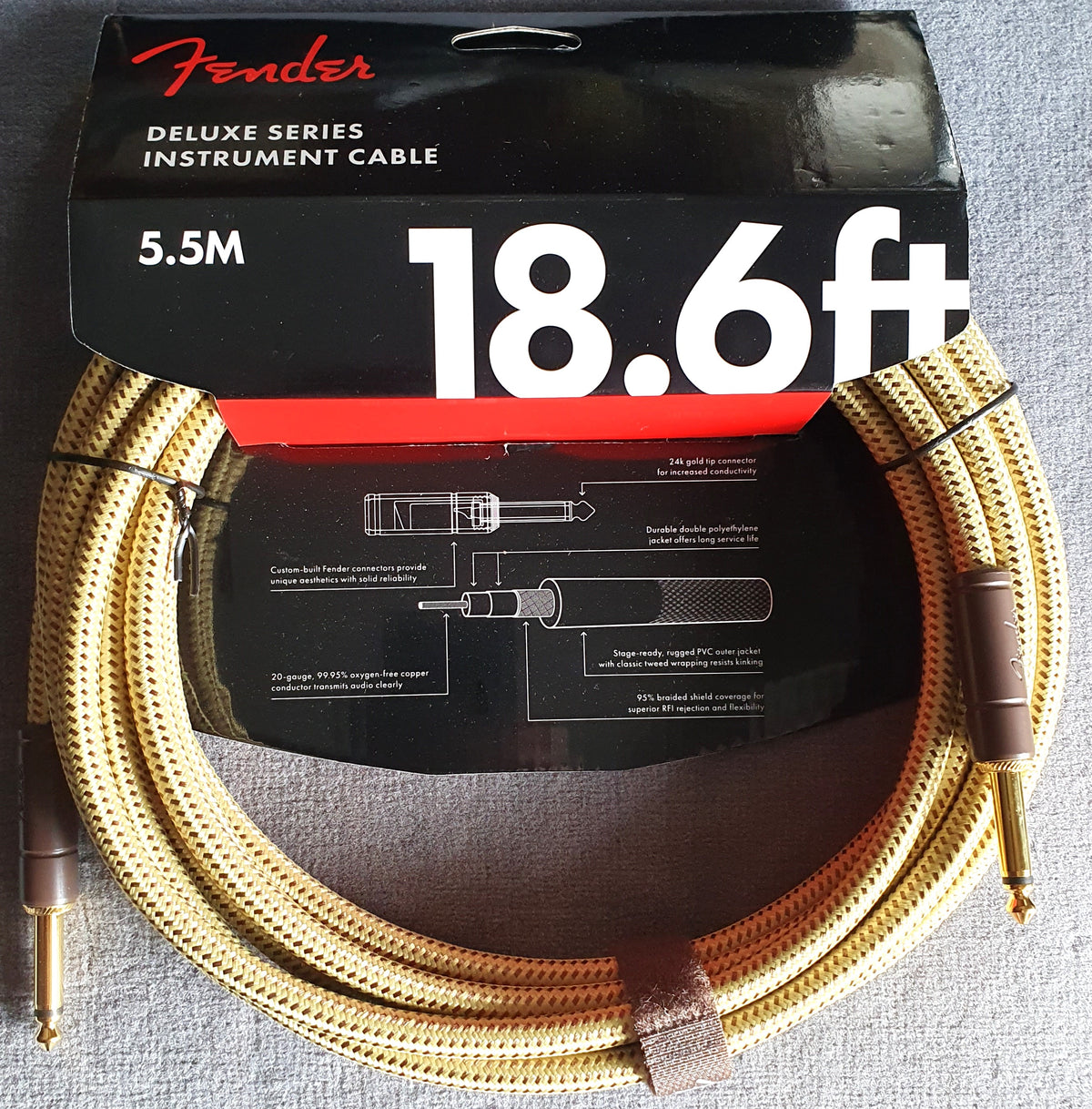 Fender® Kabel Deluxe Instrument Cable 5,5 m Tweed
