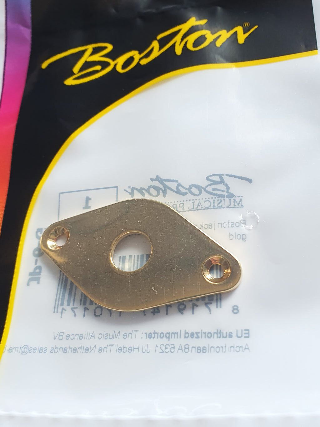 Boston Buchsenblech "Diamond"-Shape, gebogen, jack plate, Gold
