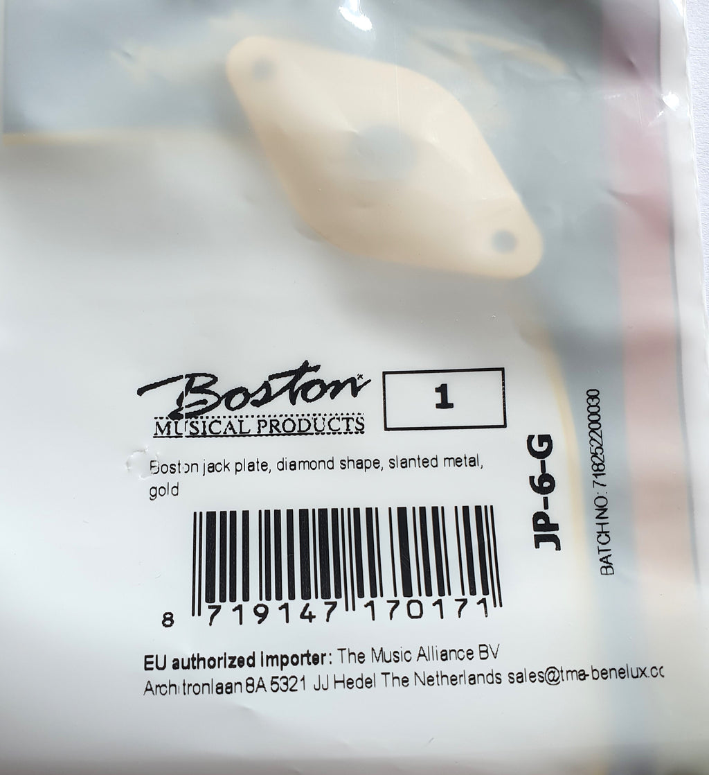 Boston Buchsenblech "Diamond"-Shape, gebogen, jack plate, Gold