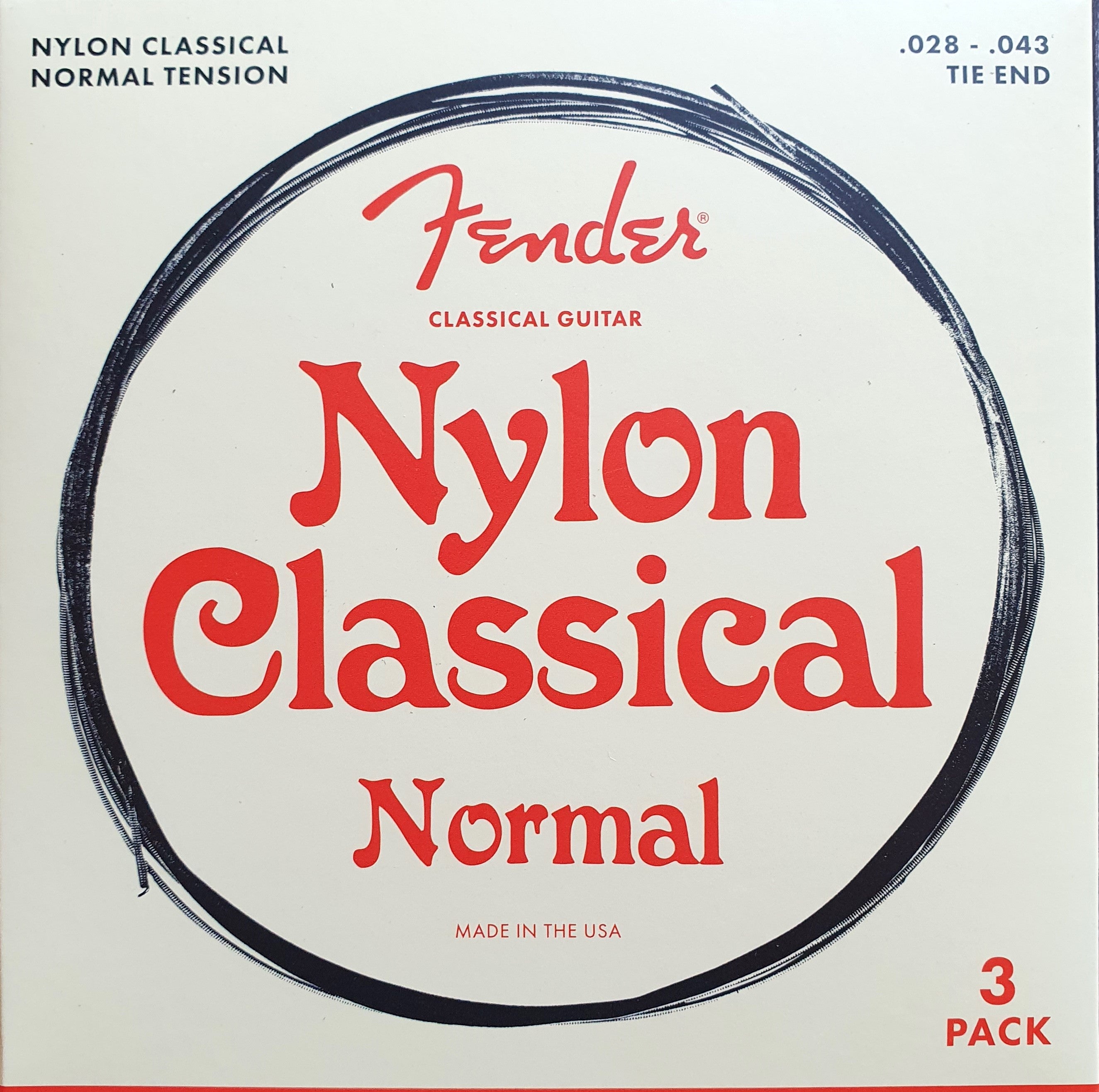 Fender Nylon Classical Gitarrensaiten Normal Tension .028-.043 3-Pack