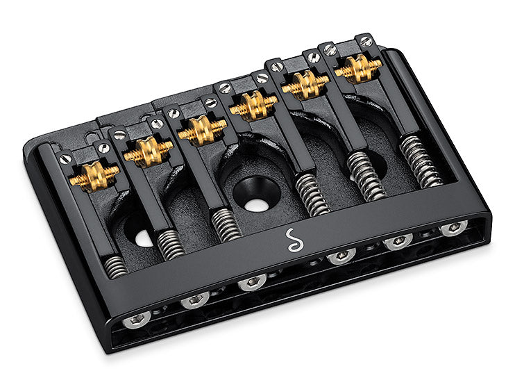 Schaller 3D-6 Gitarrensteg Guitar Bridge Black, mit 3mm Unterlegplatte