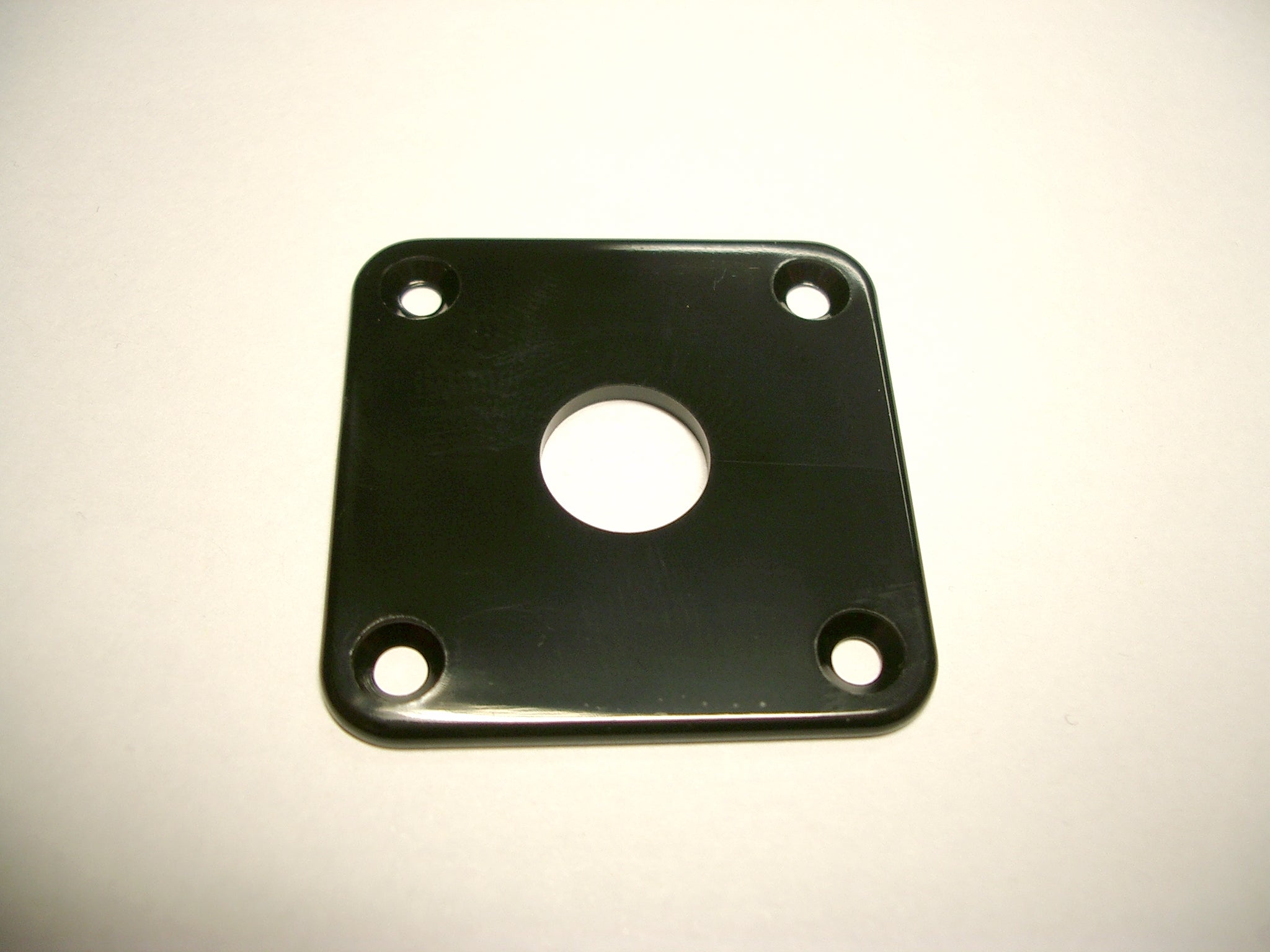 göldo Vintage 4-Loch Buchsenplatte Jack-Plate, schwarz Plastik