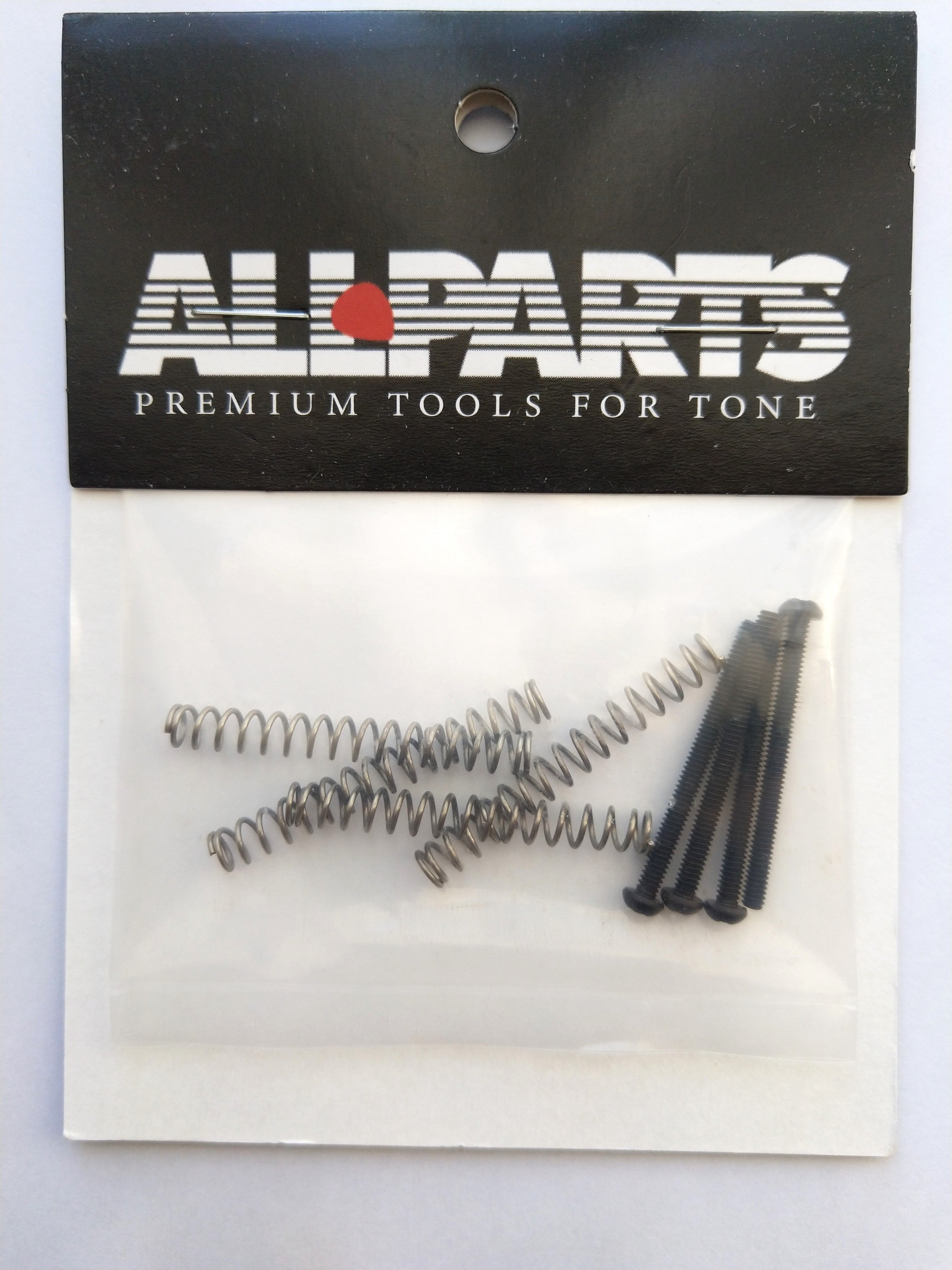 4 Allparts Humbucker Schrauben mit Federn, US-Gewinde 30mm, black