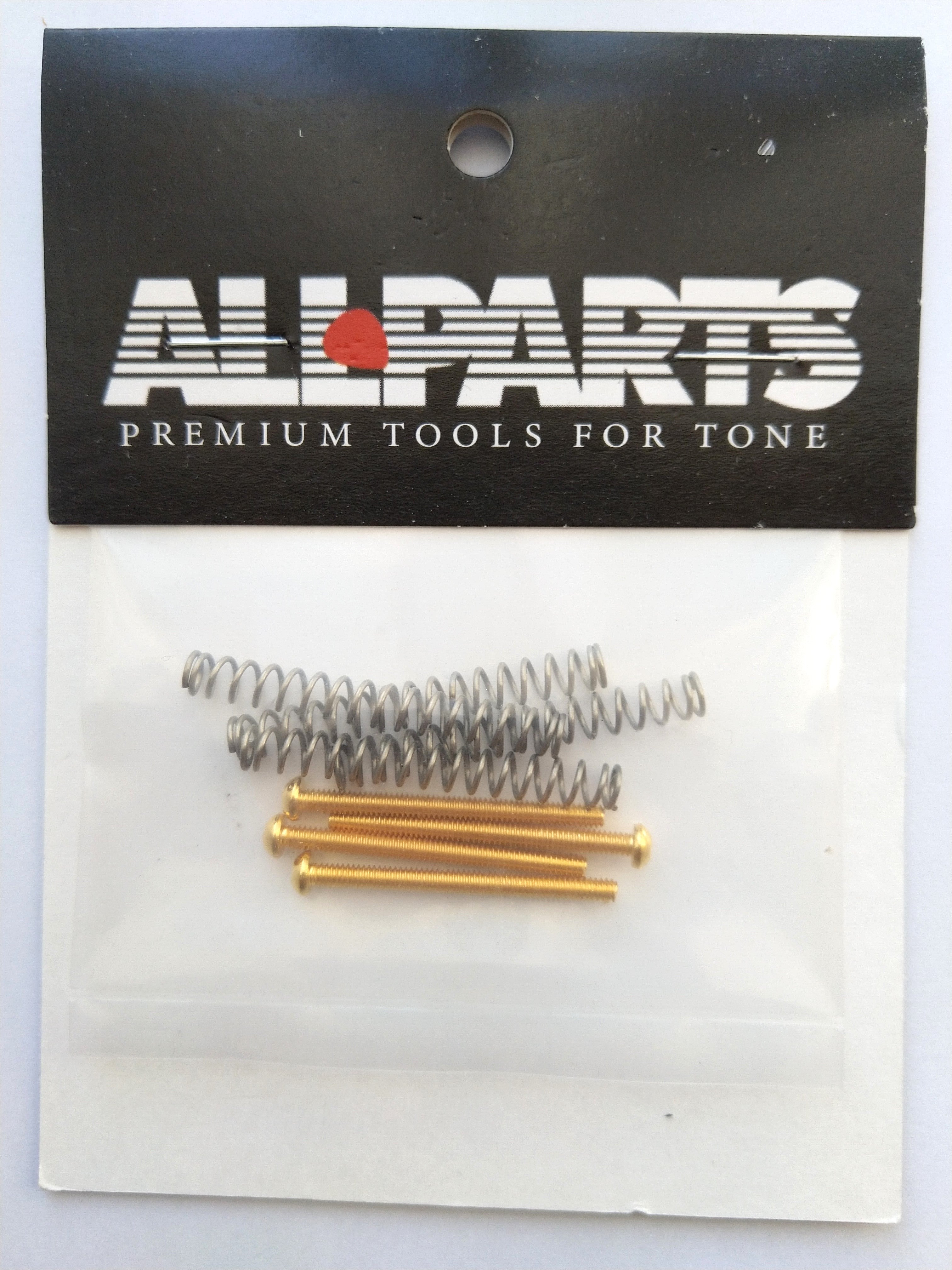 4 Allparts Humbucker Schrauben mit Federn, US-Gewinde 30mm, Gold