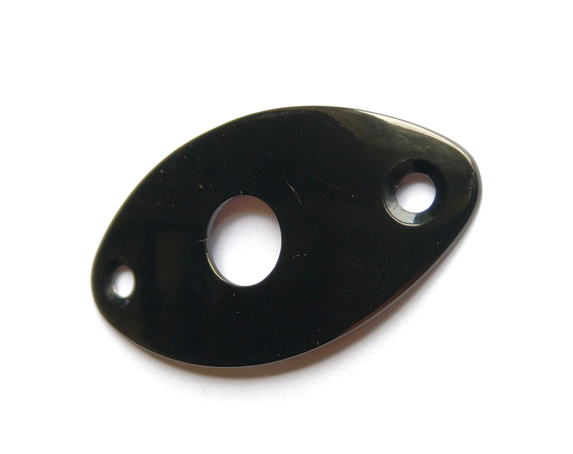 göldo Buchsenblech Jack-Plate oval, gebogen black