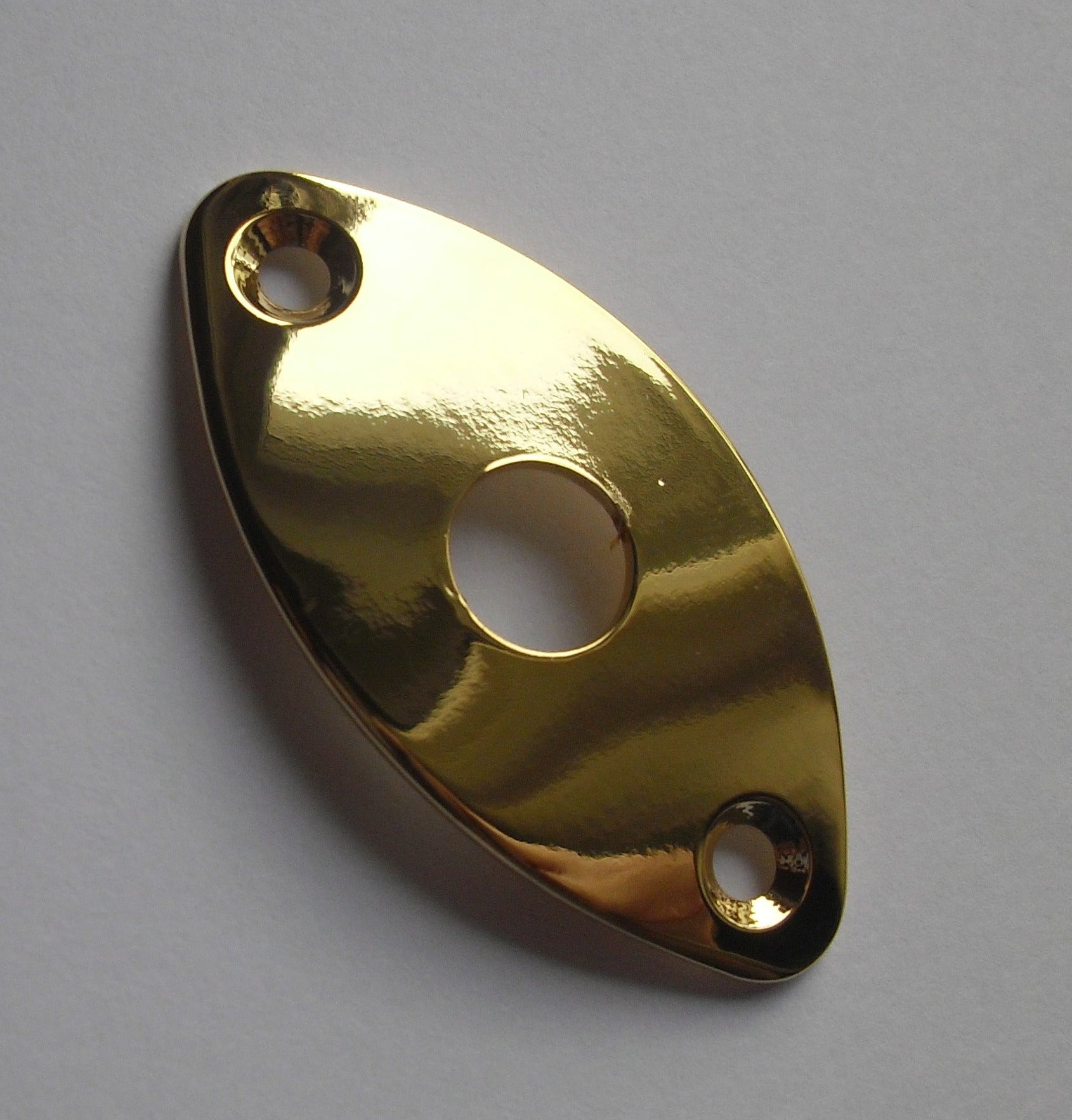 göldo Buchsenblech Jack-Plate oval, gebogen gold