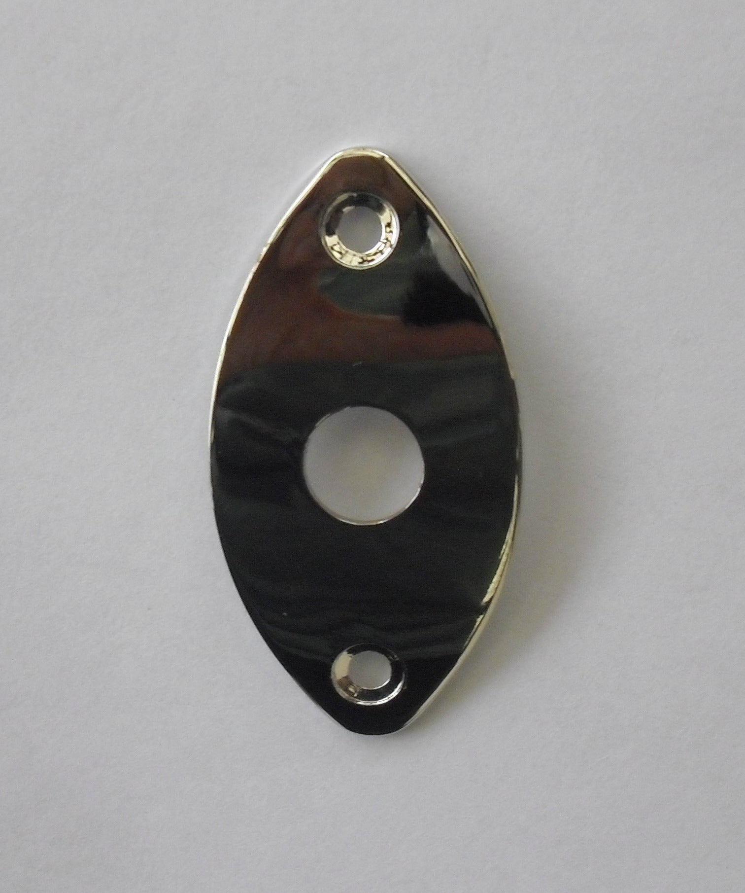 göldo Buchsenblech Jack-Plate oval, gebogen nickel