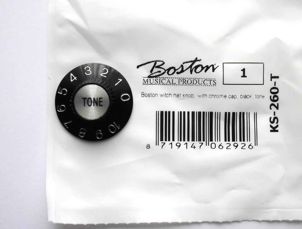 Boston Witch Hat Tone Knob, universal Poti-knopf schwarz/chrome