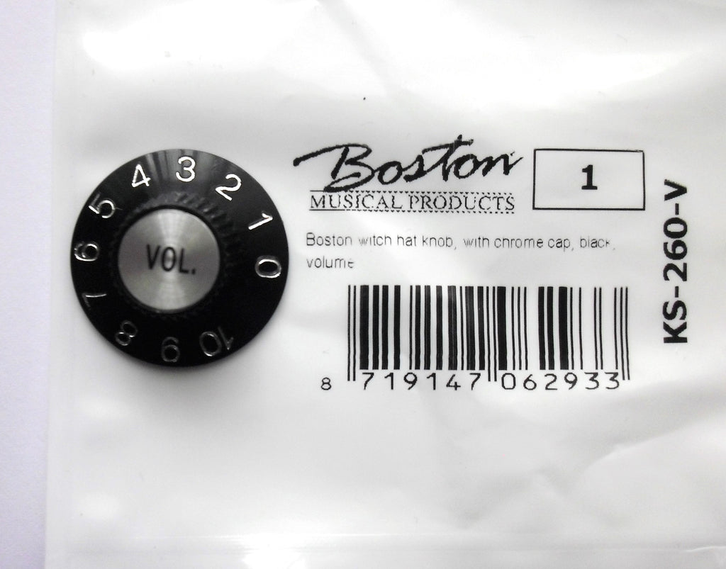 Boston Witch Hat Volume Knob, universal Poti-knopf schwarz/chrome