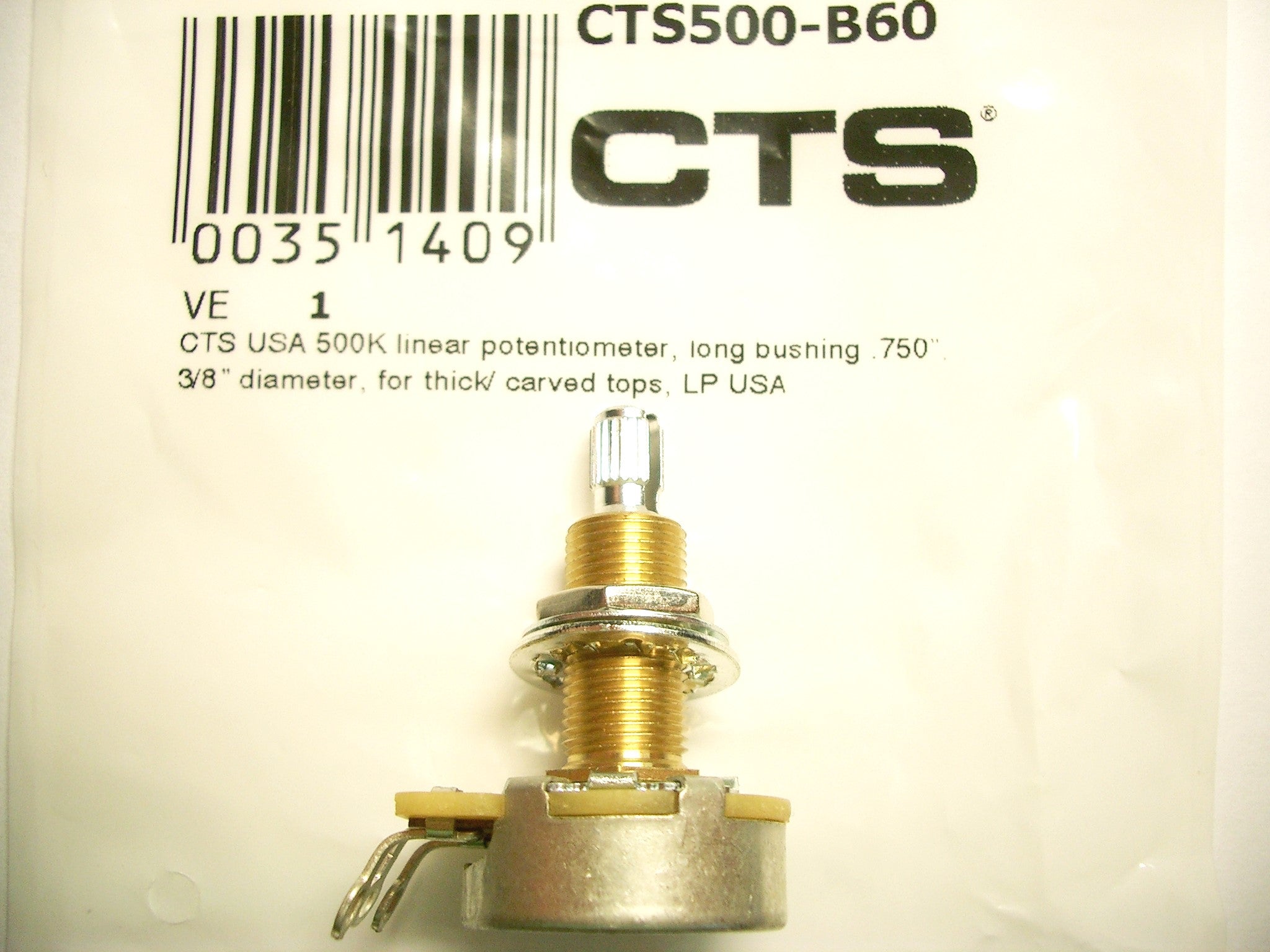 CTS-Poti 10mm Potentiometer long shaft 500 kOhm, B linear