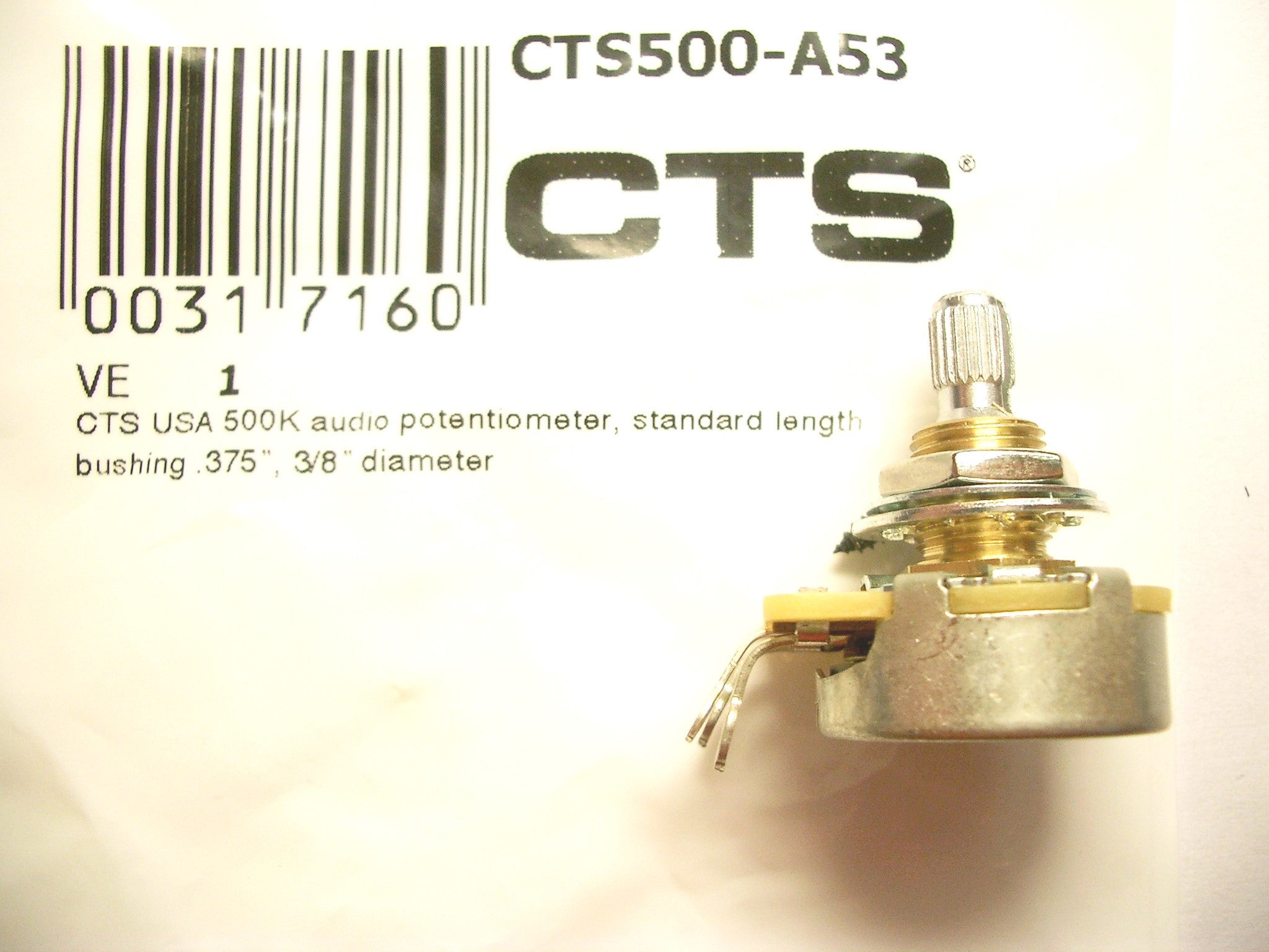 CTS-Poti 10mm Potentiometer 500 kOhm, A log.