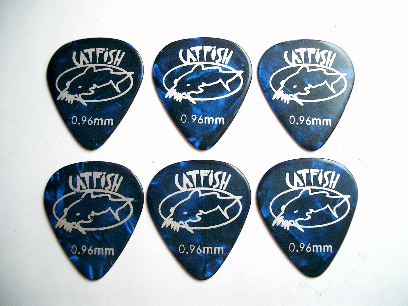 6 Catfish Zelluloid Picks Plektren blue pearloid 0,96 mm