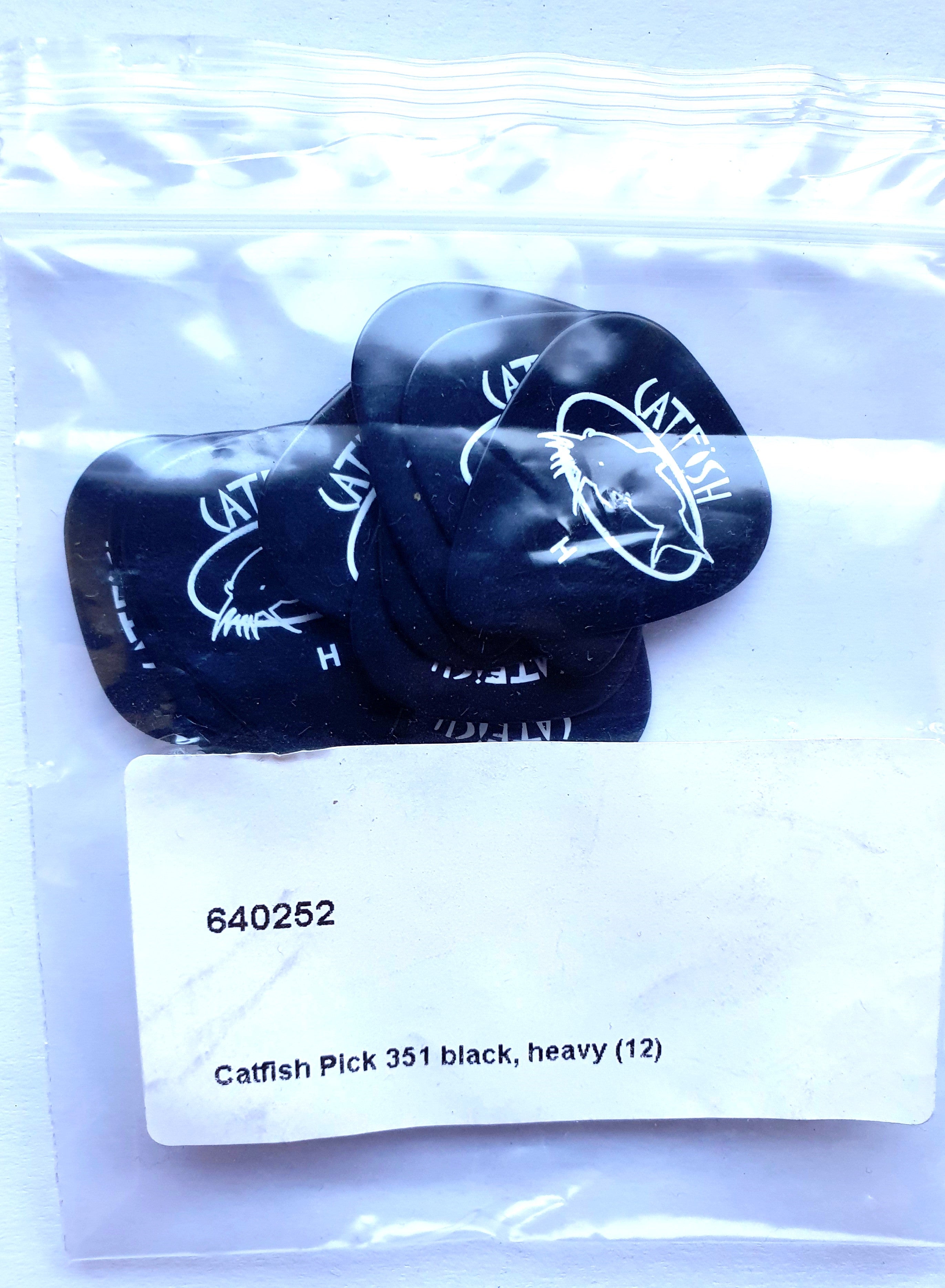 12 Catfish Zelluloid 351 Picks Plektren 0,80 mm, heavy Plektrum, black