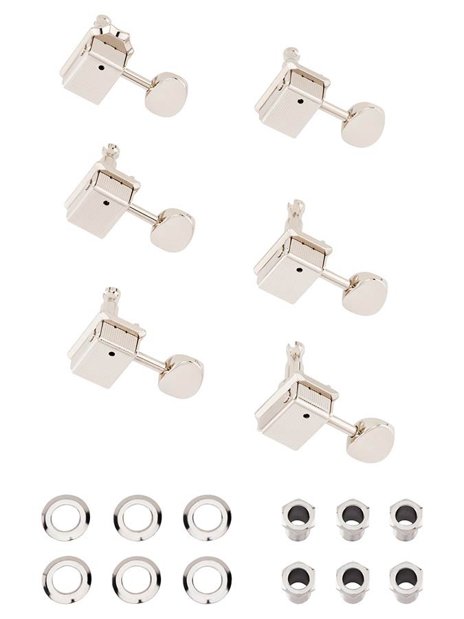 Fender® Classicgear staggered tuning machines, Mechaniken 6 in line Chrome