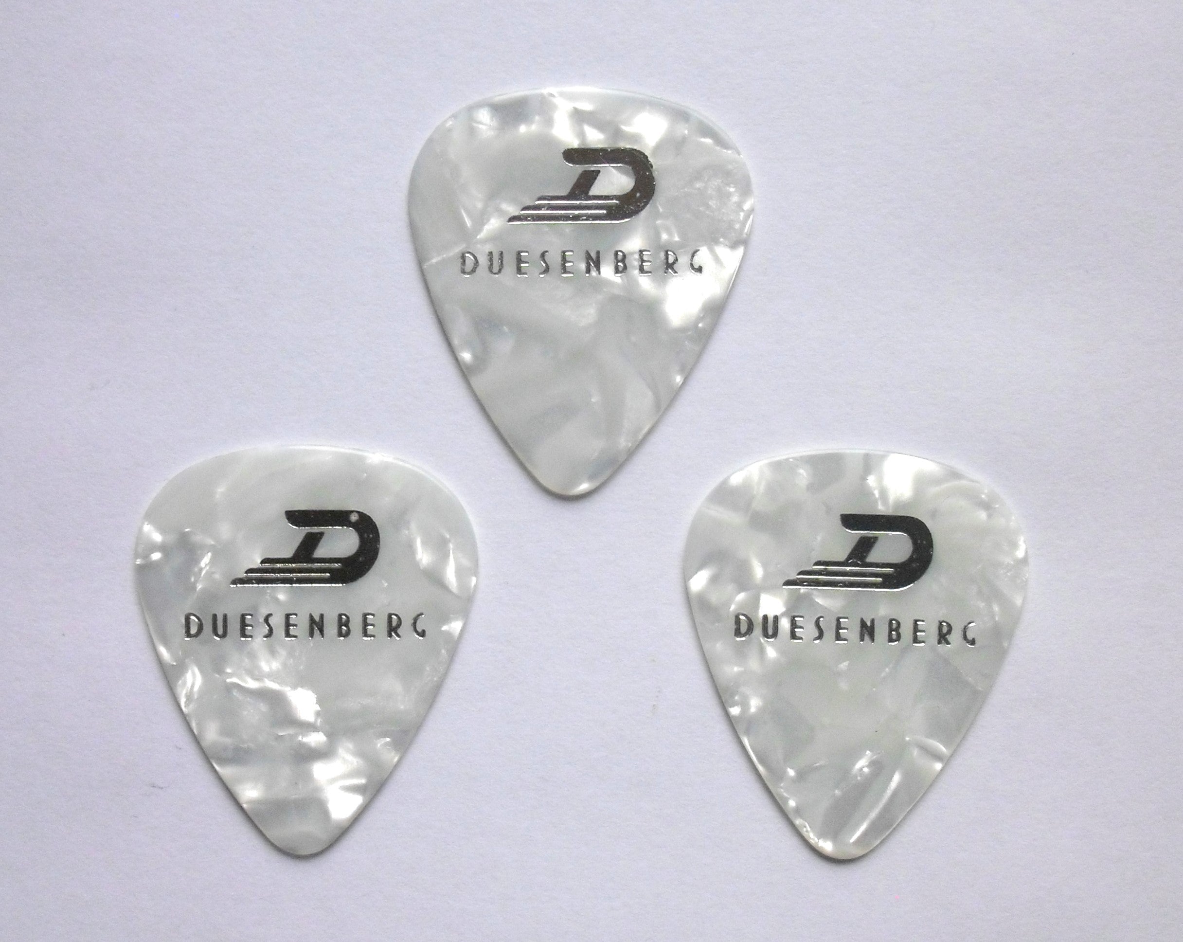 3 Duesenberg heavy Picks Plektren white pearl, Plektrum