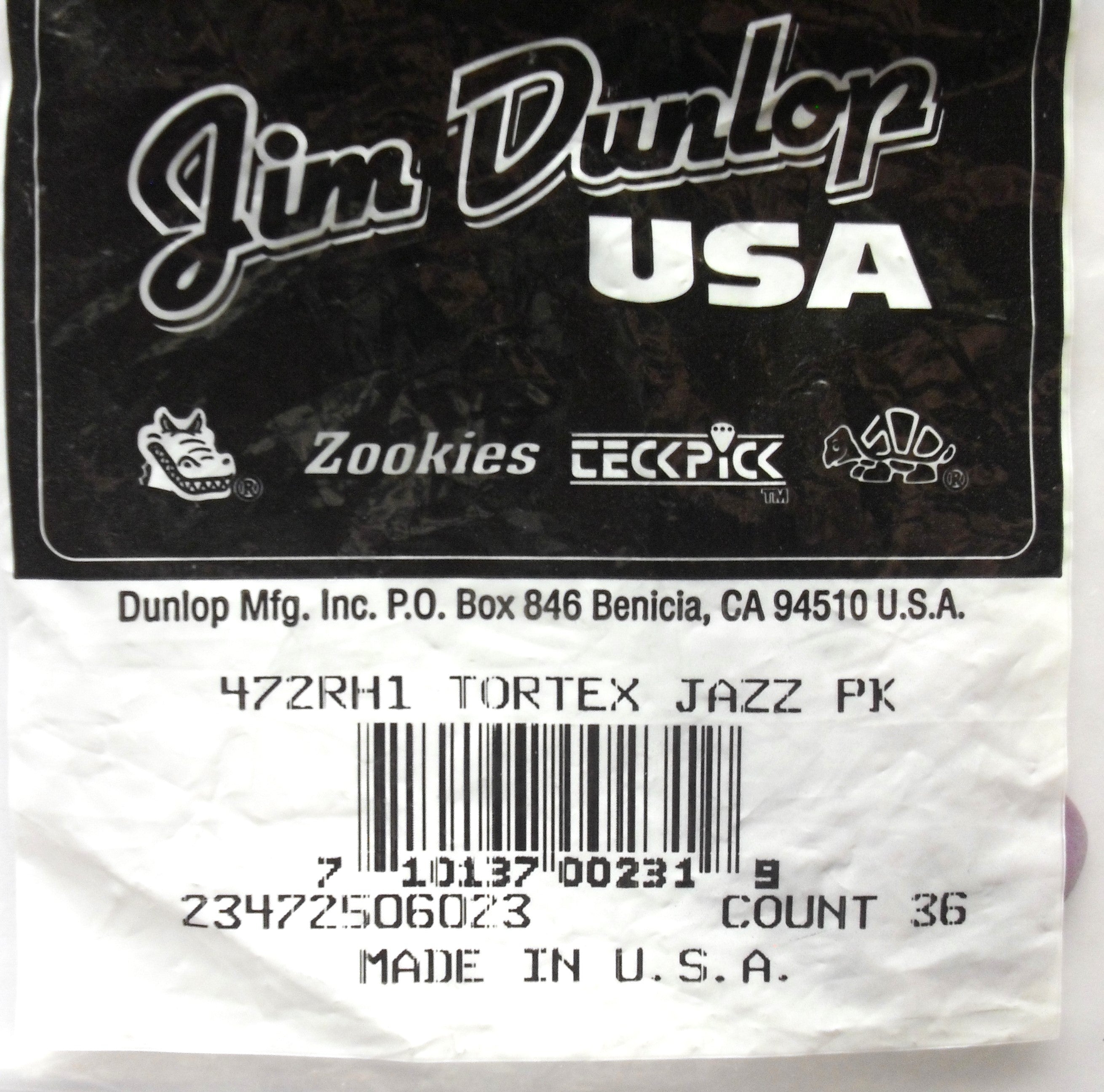 36 Dunlop 472RH1 Picks Tortex Jazz H1 Plektren 1,14 mm Plektrum