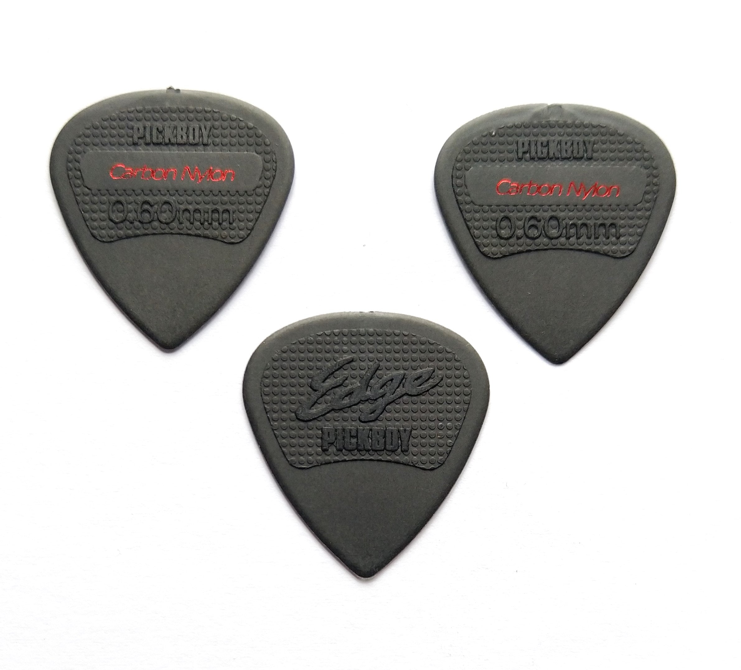 3 PickBoy Edge Carbon Nylon Picks Plektren black, 0,60 mm