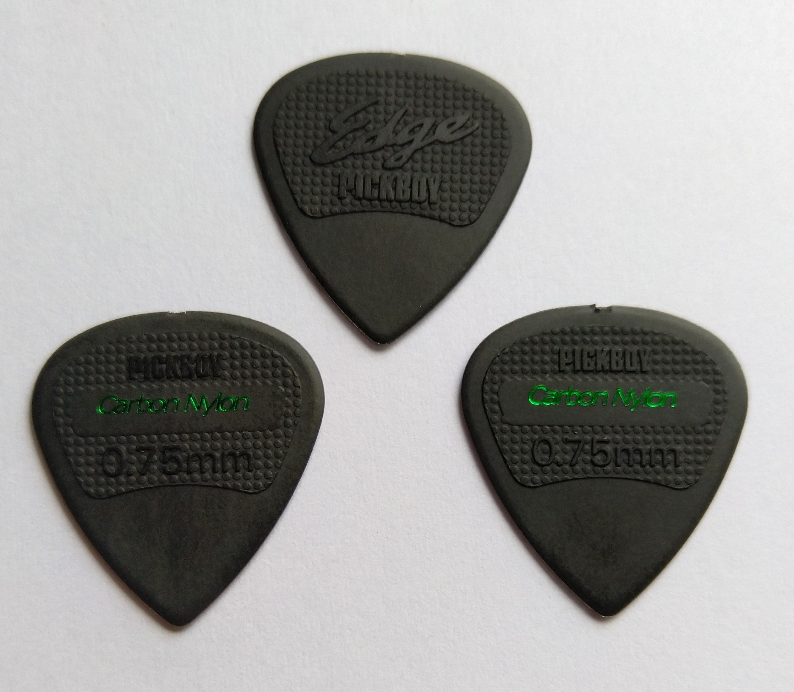 3 PickBoy Edge Carbon Nylon Picks Plektren black, 0,75 mm