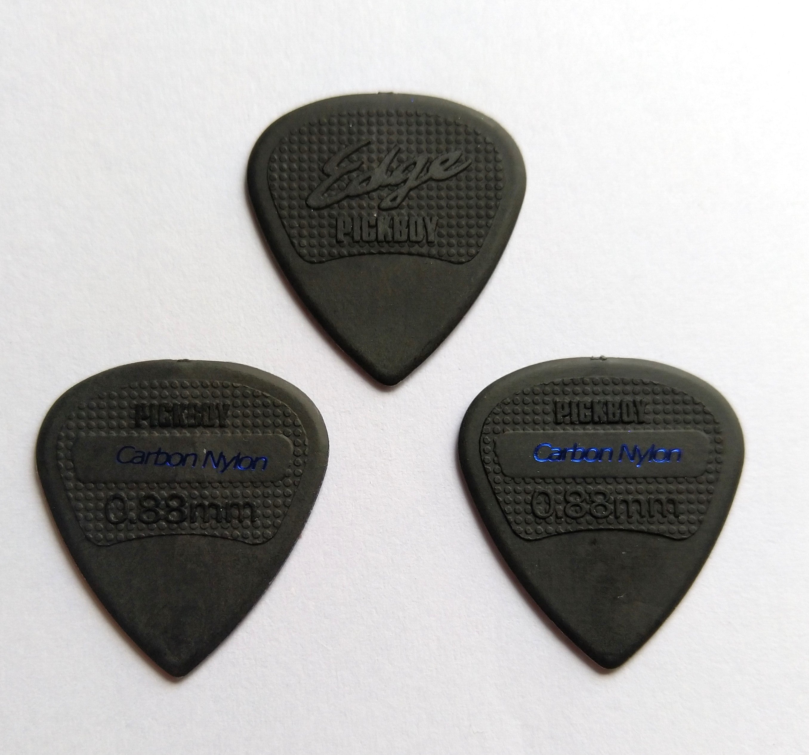 3 PickBoy Edge Carbon Nylon Picks Plektren black, 0,88 mm