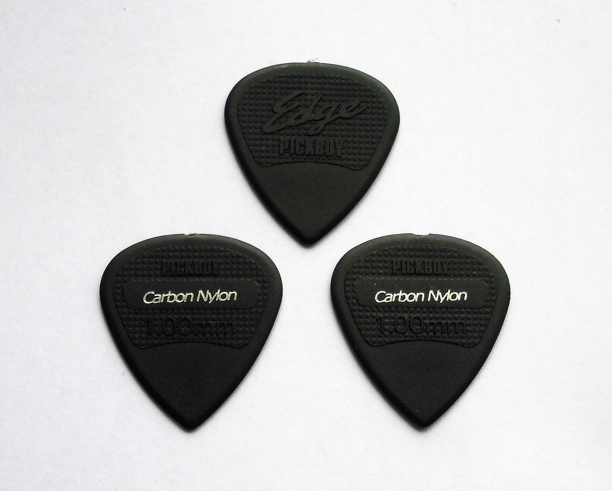 3 PickBoy Edge Carbon Nylon Picks Plektren black, 1,00 mm