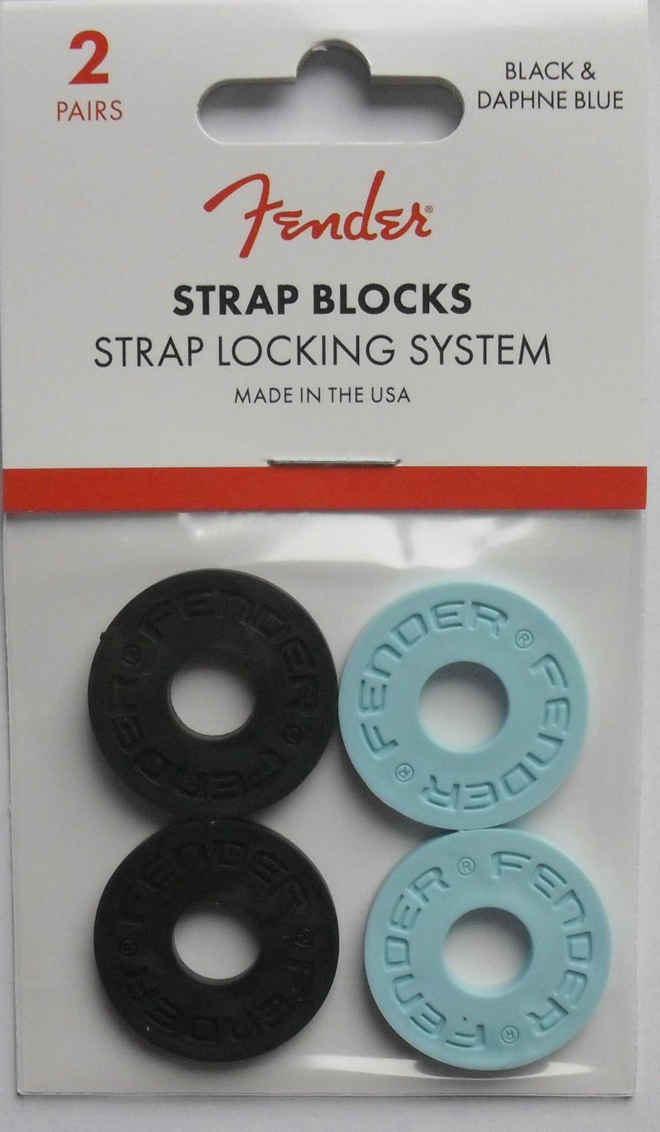 Fender Strap Blocks 2 Paar black / Daphne Blue