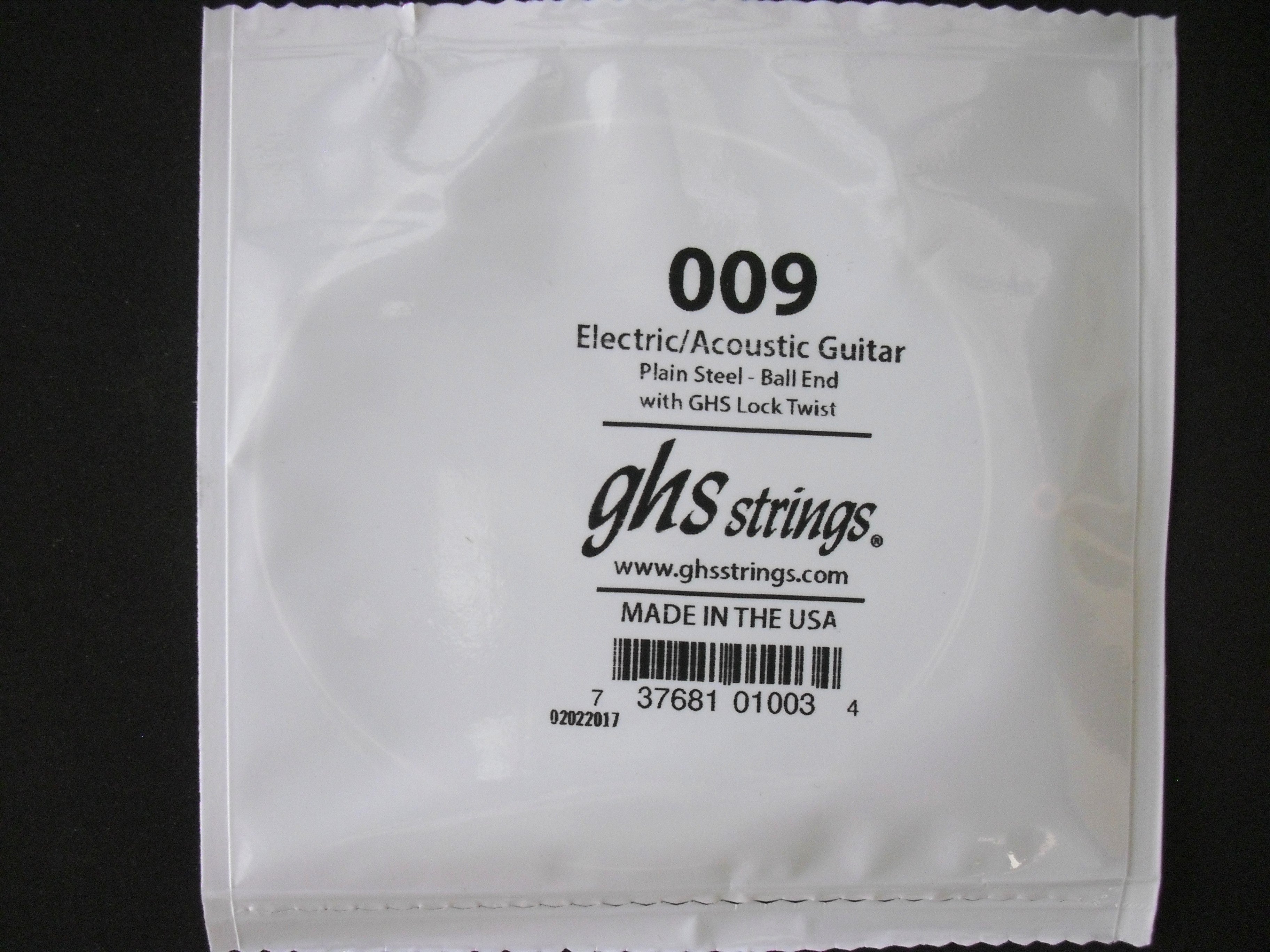 GHS Einzel-Saite E-Gitarren-Saite Single String 009