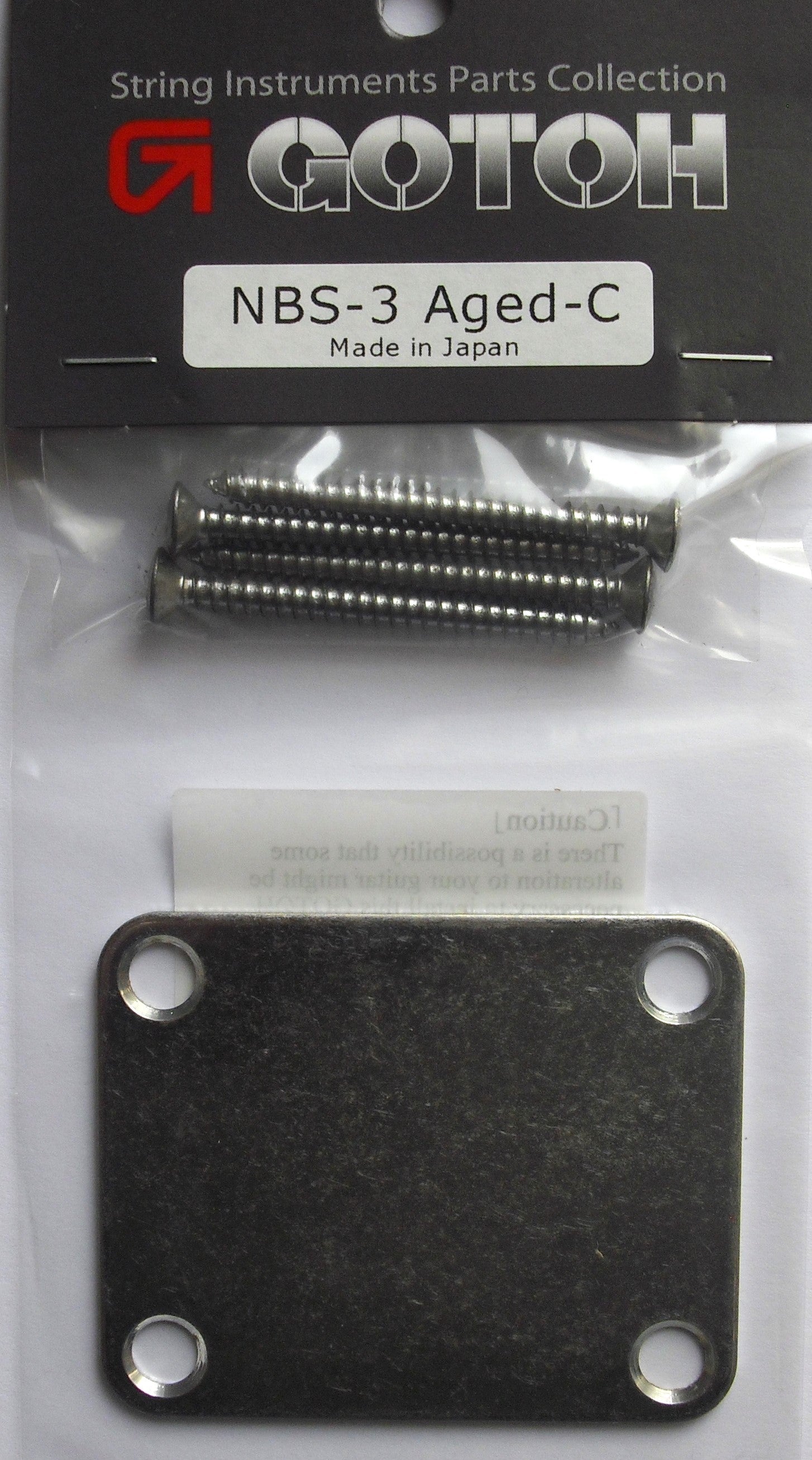 Gotoh Relic Neck Plate NBS-3 Aged chrome