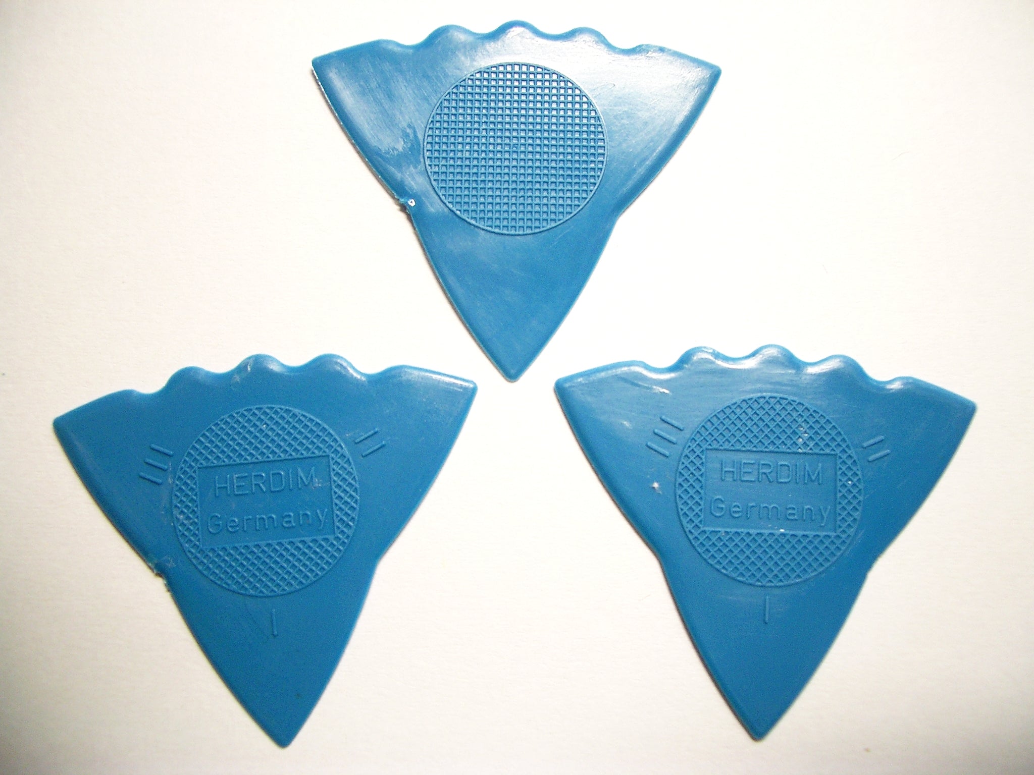3 Herdim 3-Stärken Plektren Picks blau
