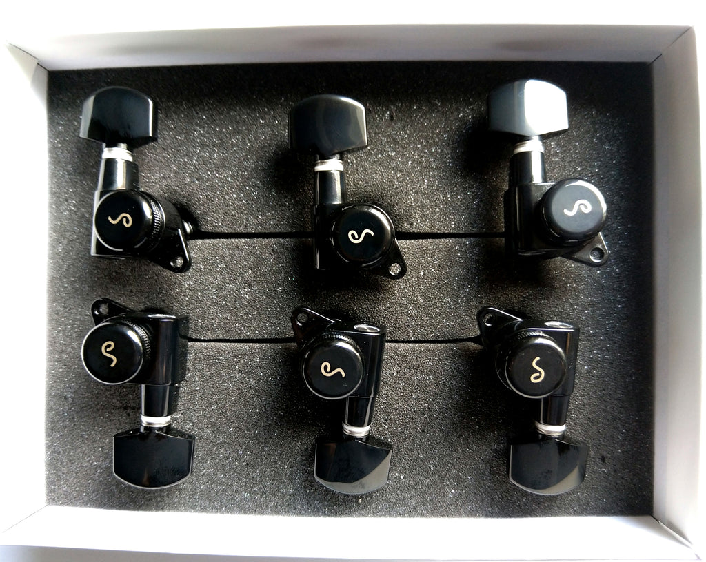 Schaller M6 Locking Tuners 135° Mechaniken 6 links Black