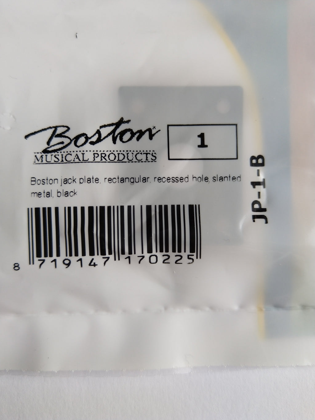 Boston 4-Loch Buchsenblech Jack-Plate, 36,5 x 29 mm, gebogen black