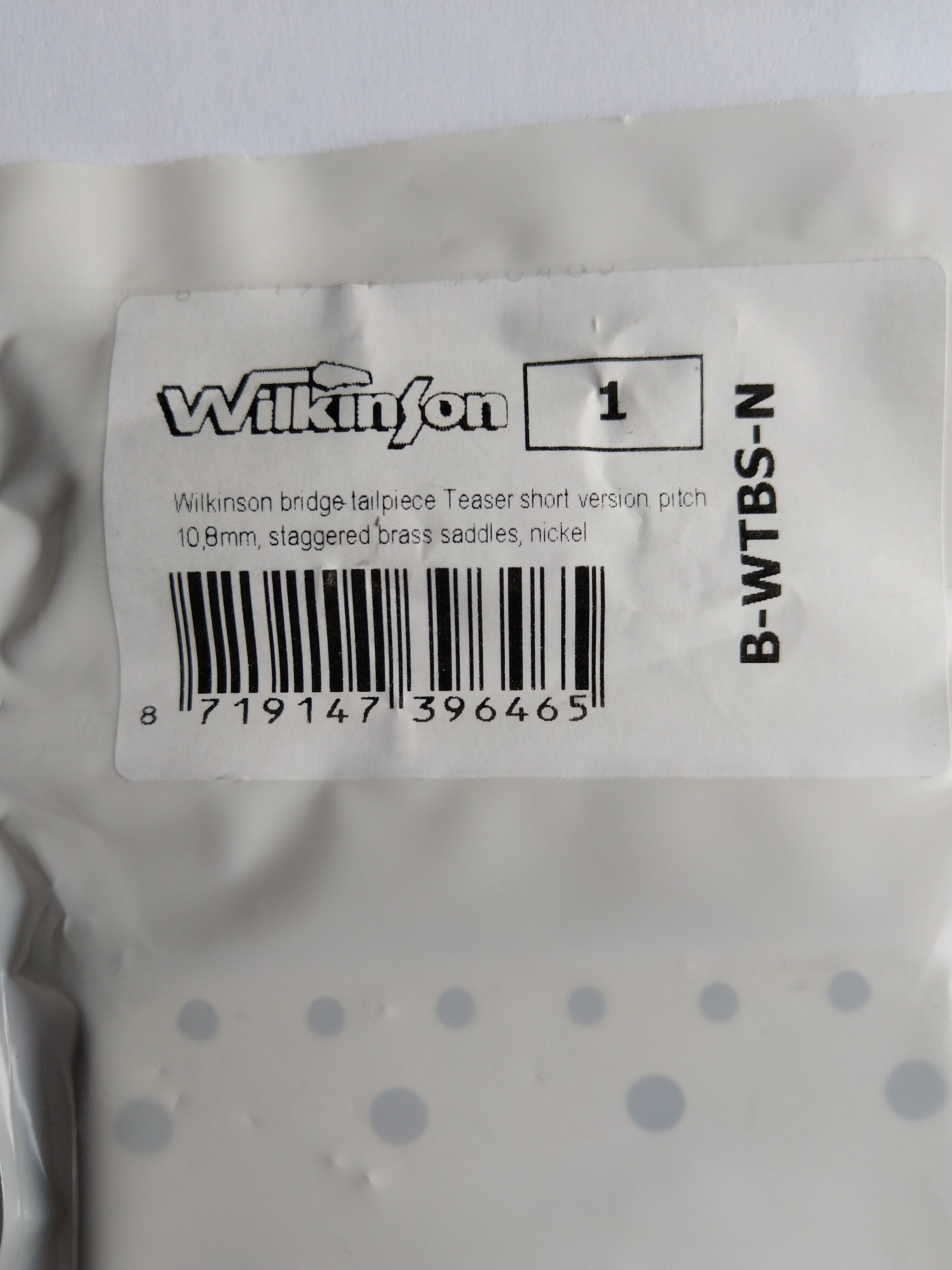 Wilkinson B-WTBS-N Short Bridge für Tele Nickel