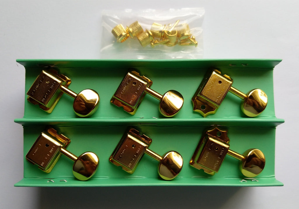 Kluson Traditional "Double Line" Mechaniken Tuners / Oval / 6L Gold