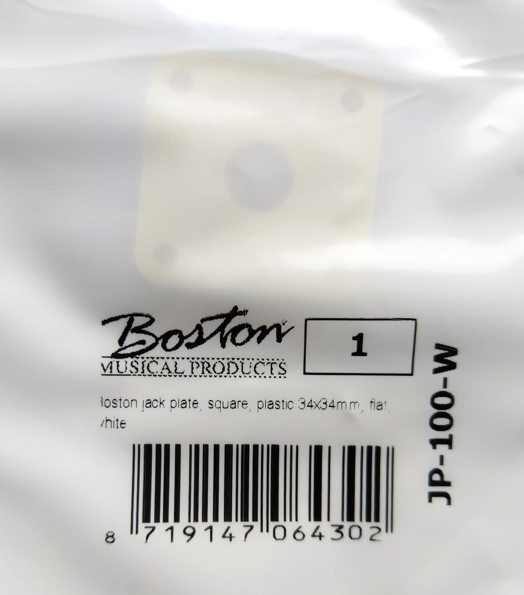 Boston Vintage 4-Loch Buchsenplatte Jack-Plate, weiß Plastik