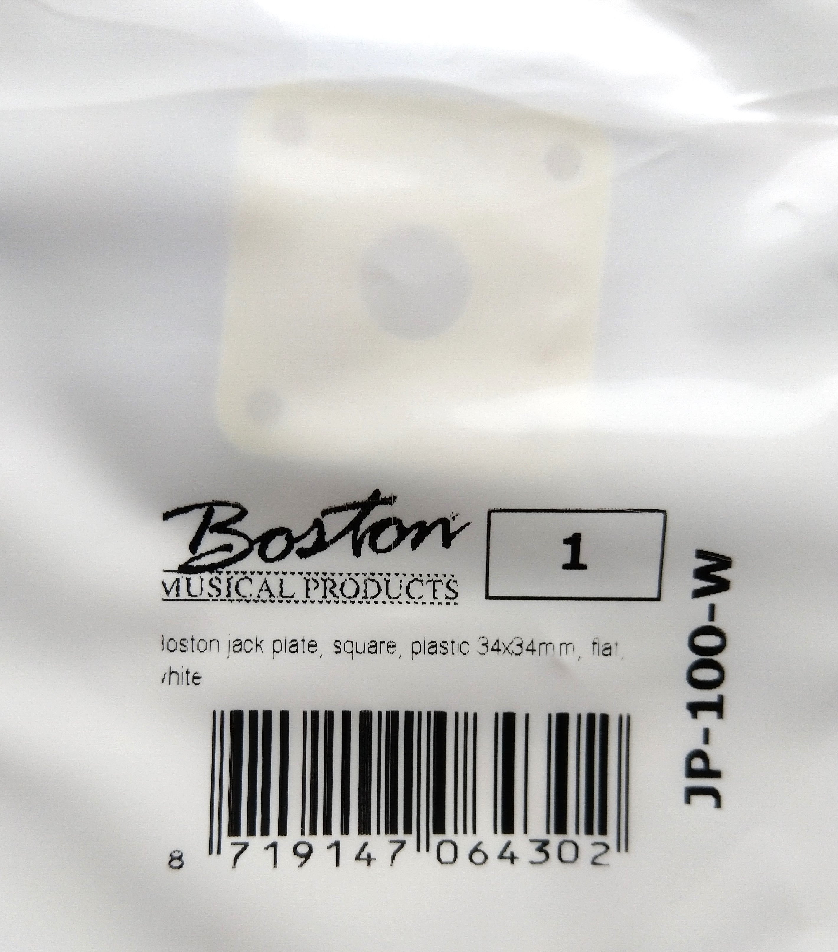 Boston Vintage 4-Loch Buchsenplatte Jack-Plate, weiß Plastik