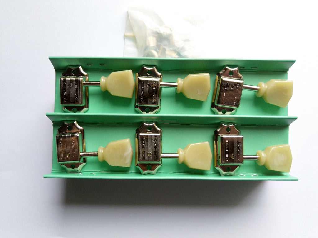 Kluson Traditional "Double Line" Mechaniken Tuners / Tulip/ 3+3 Nickel