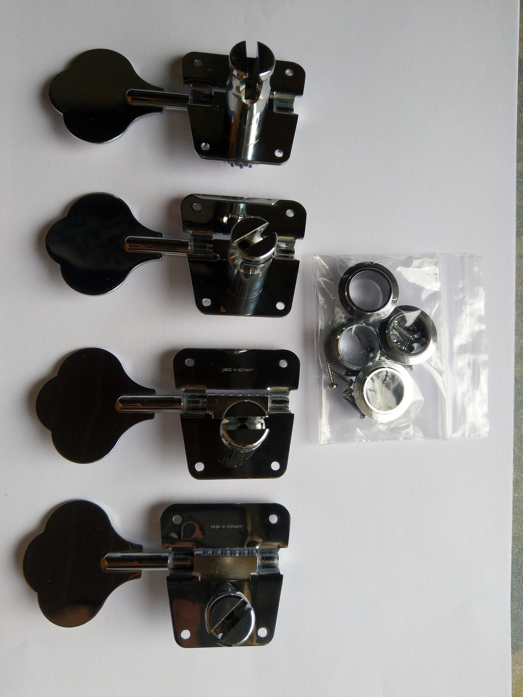 Schaller Original F-Series BMF Bass Tuners Mechaniken 4 links chrome