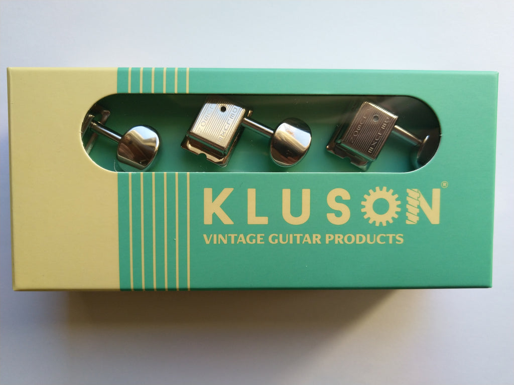 Kluson Traditional "Double Line" Mechaniken Tuners / Oval / 6L Nickel