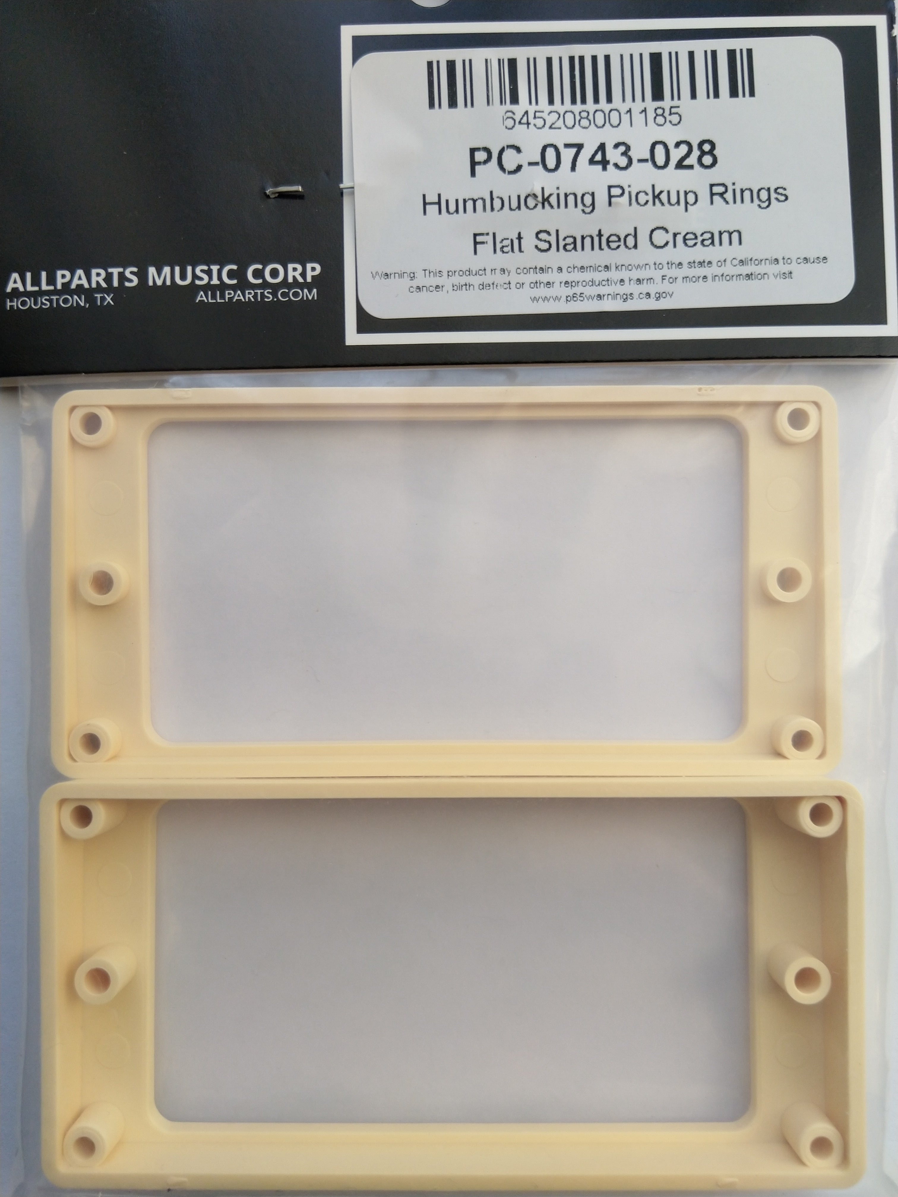 Allparts Humbucker-Rahmen Set flat slanted Cream