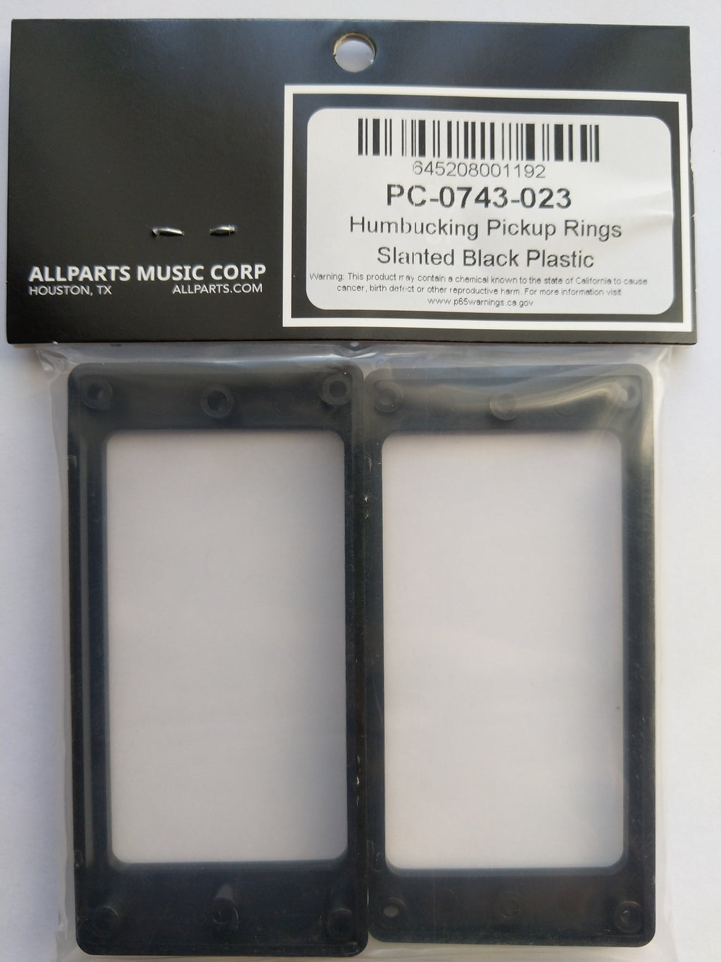 Allparts Humbucker-Rahmen Set flat slanted Black