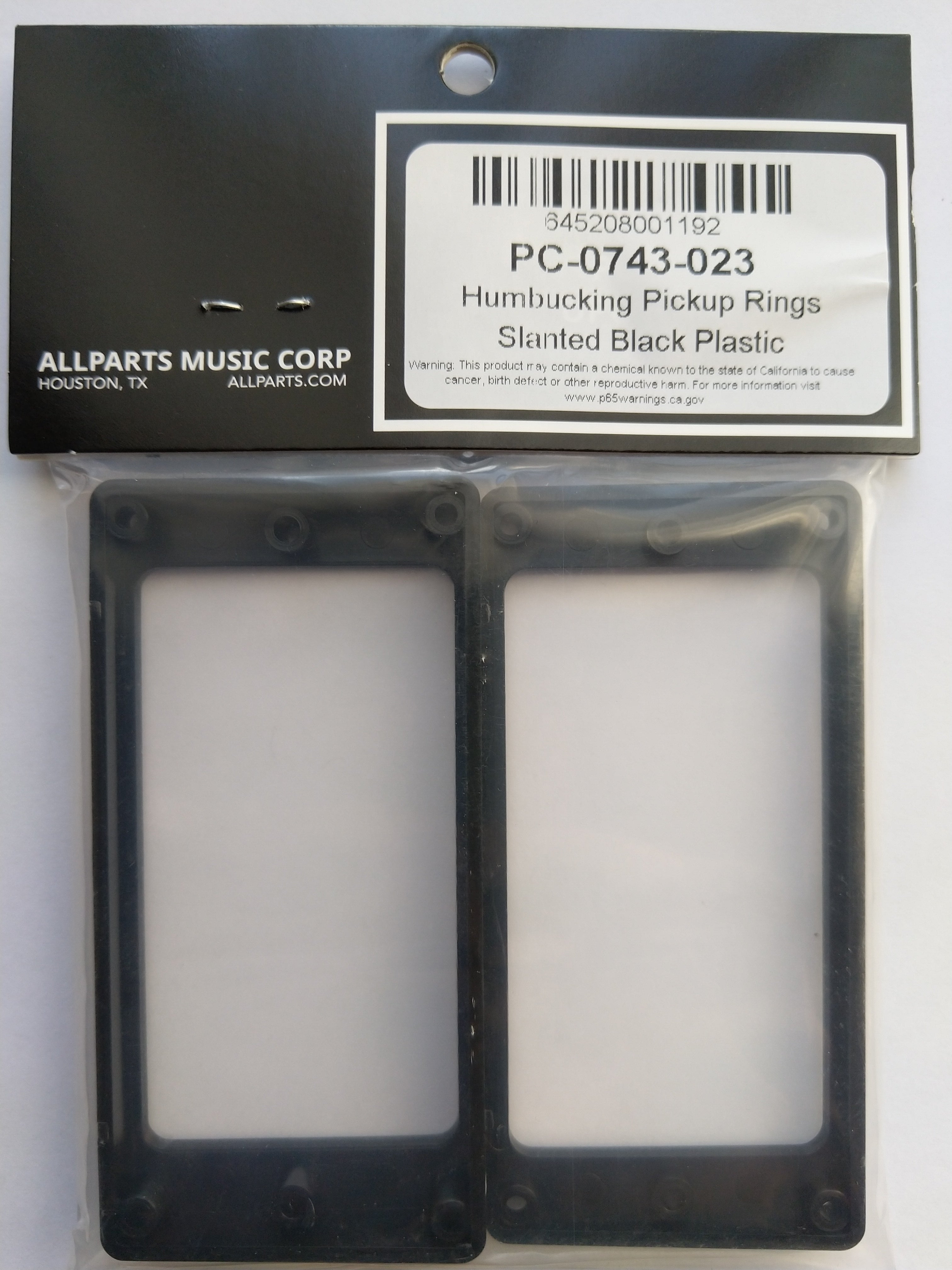 Allparts Humbucker-Rahmen Set flat slanted Black