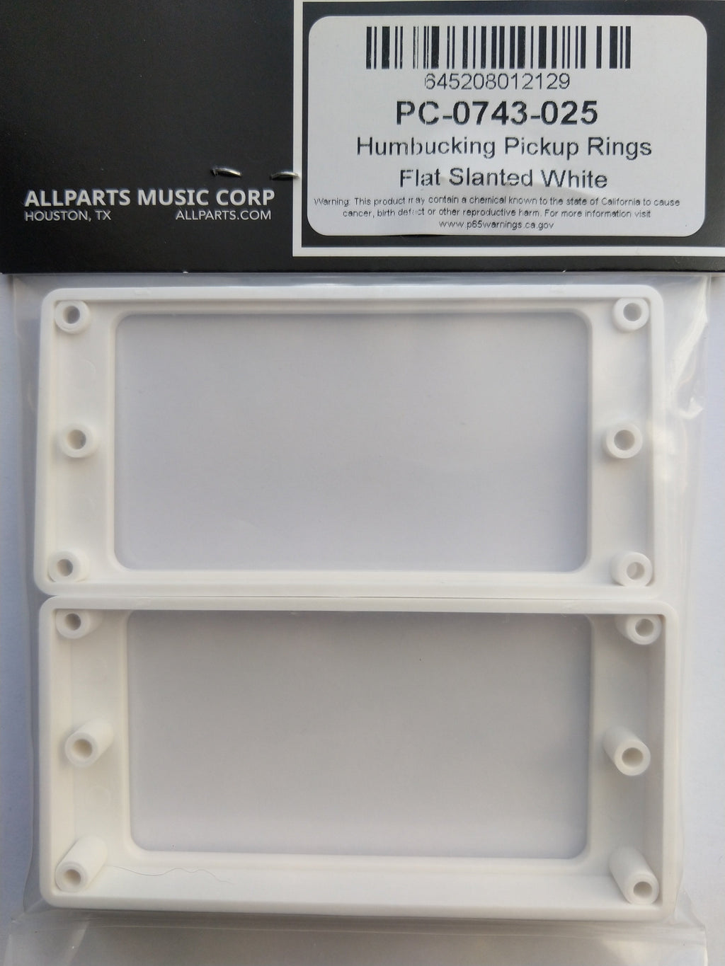 Allparts Humbucker-Rahmen Set flat slanted White