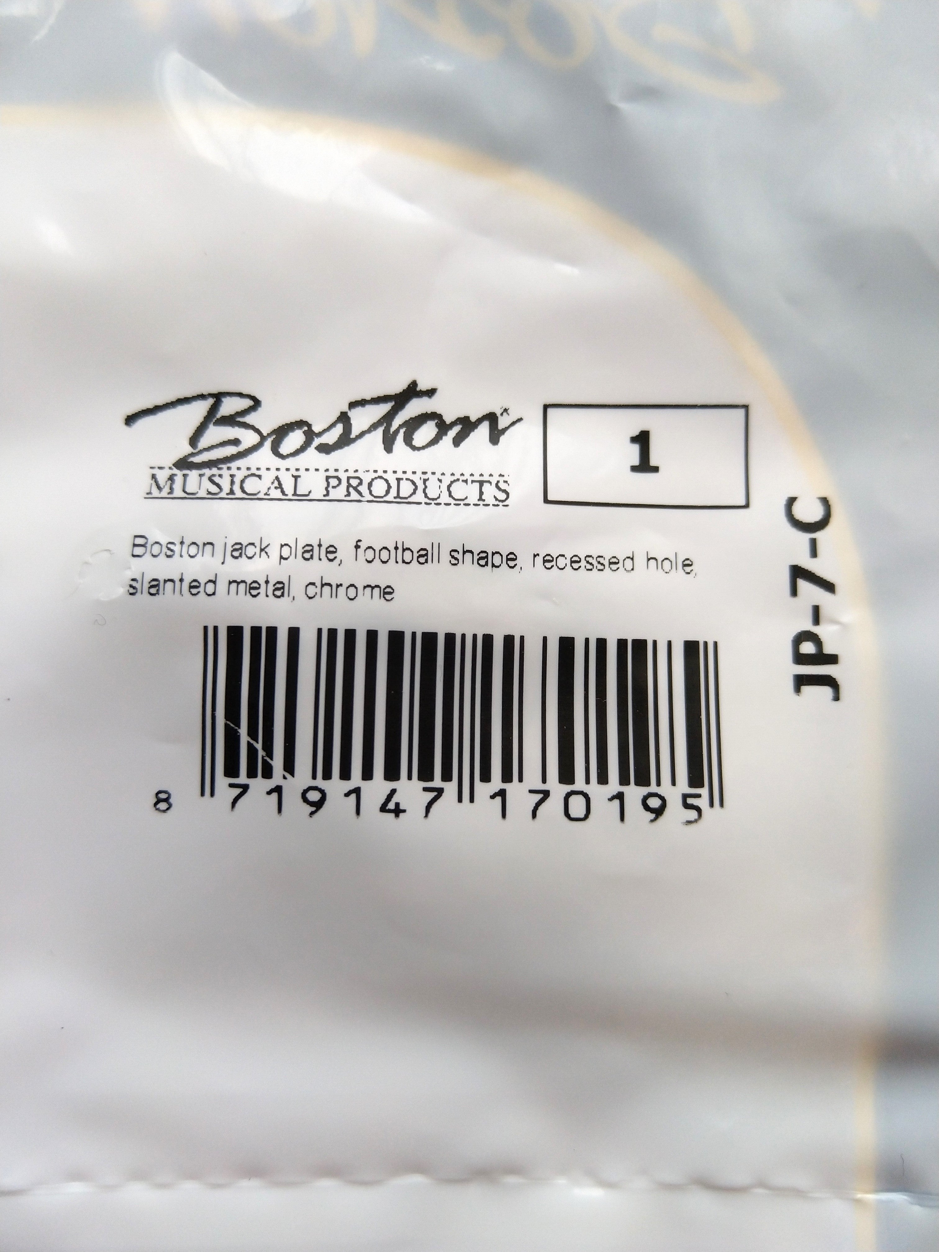 Boston Buchsenblech oval, gebogen, jack plate, Chrome