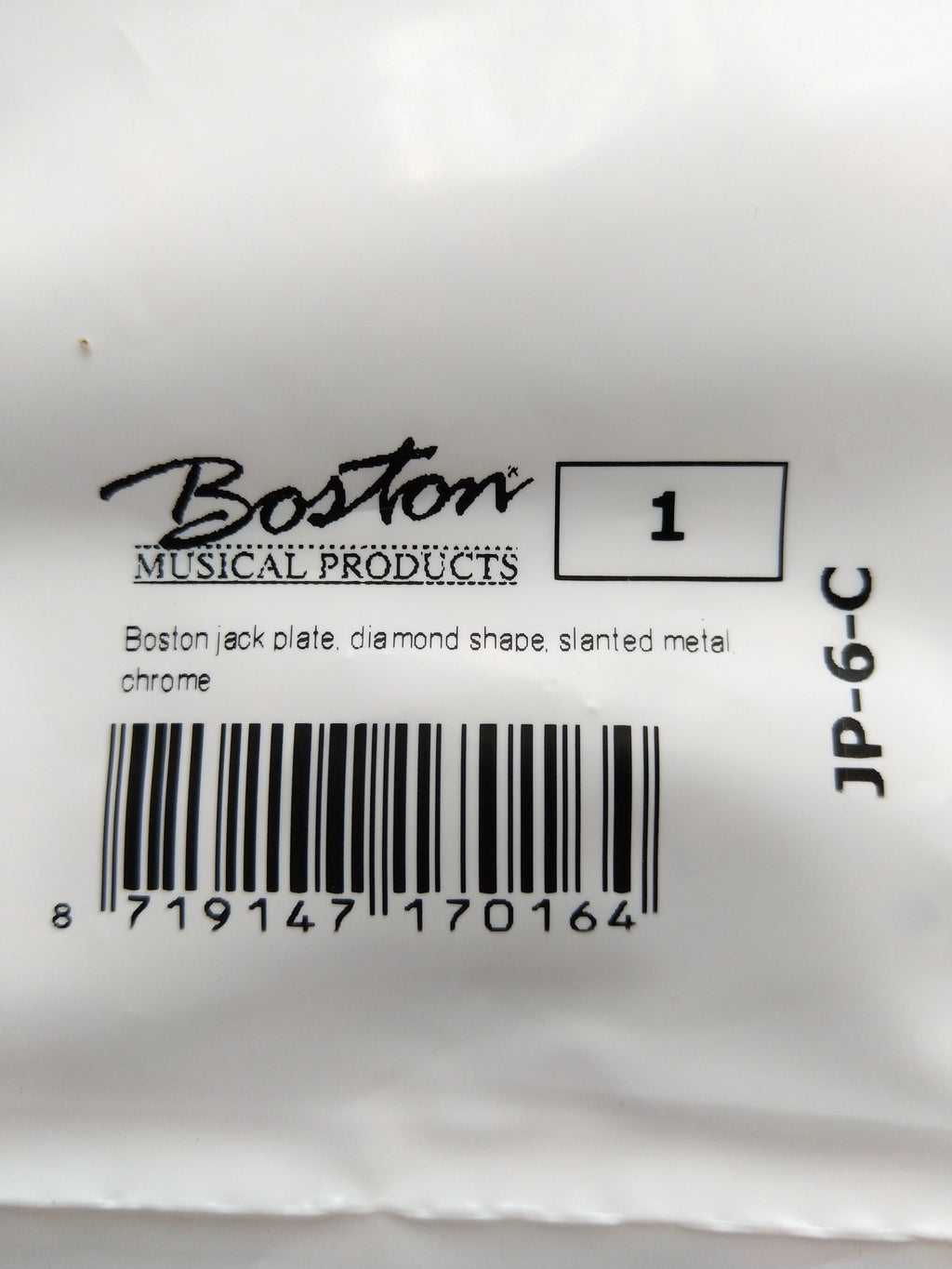 Boston Buchsenblech "Diamond"-Shape, gebogen, jack plate, Chrome