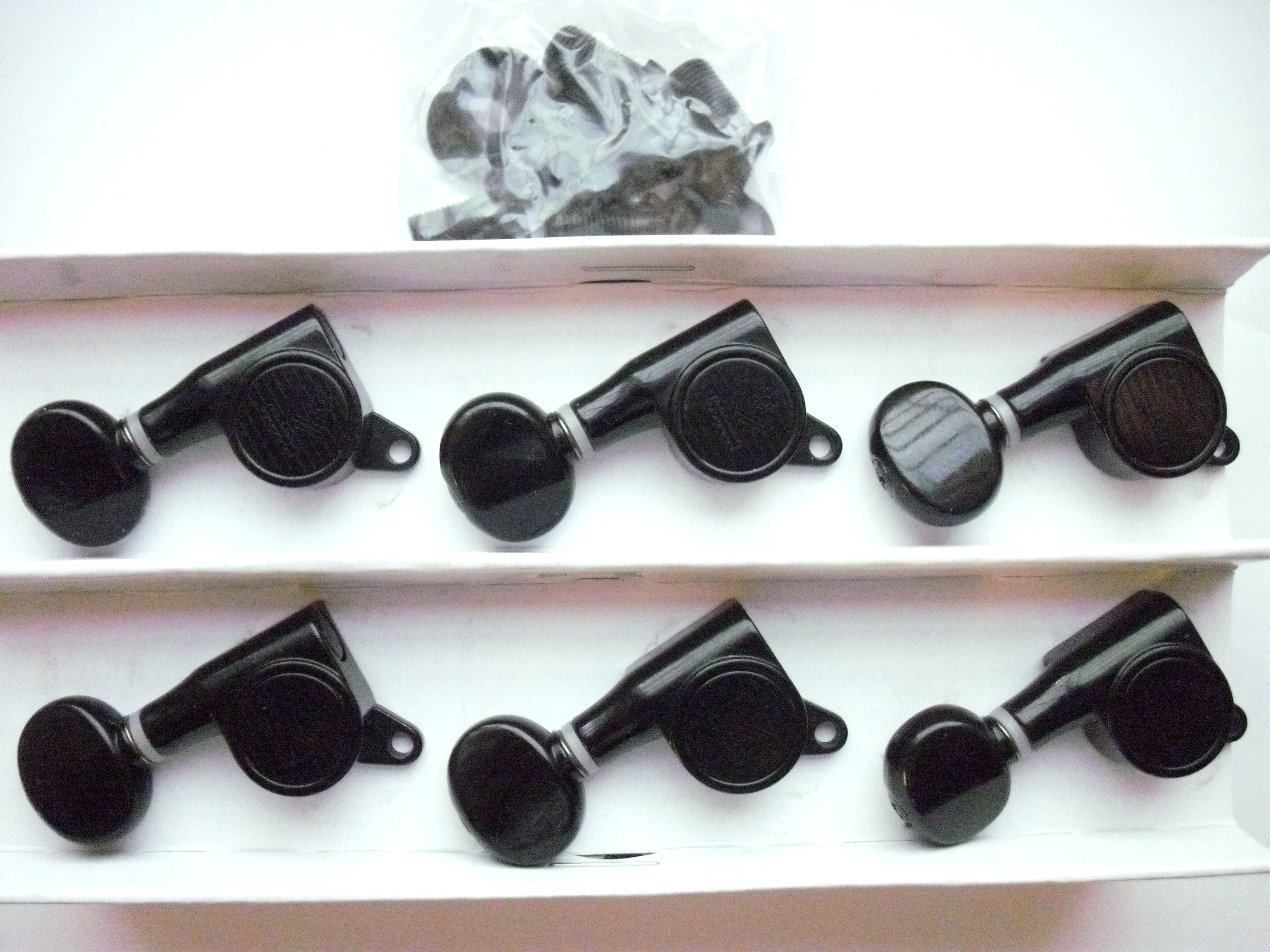 Kluson Modern "Roundback" / Oval / 6 R black (Left hand / reverse)