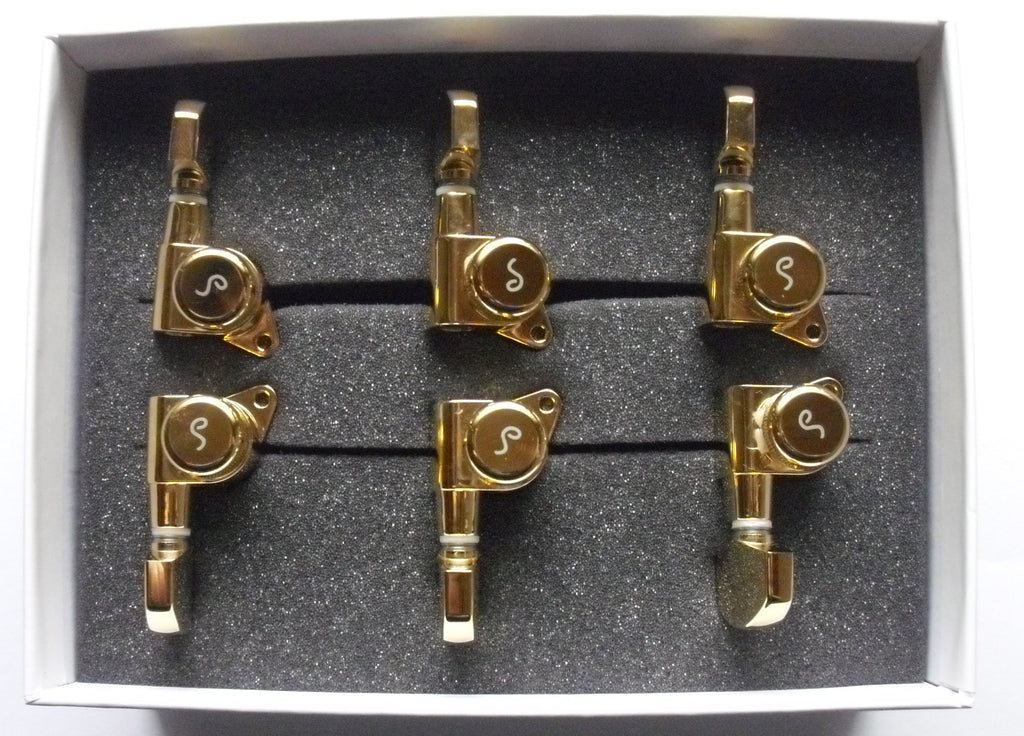 Schaller M6 Locking 19.5 Tuners 135° Mechaniken 3L 3R Gold