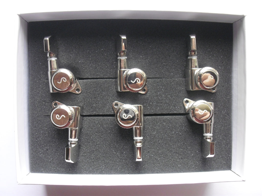 Schaller M6 Locking 19.5 Tuners 135° Mechaniken 6 links Nickel
