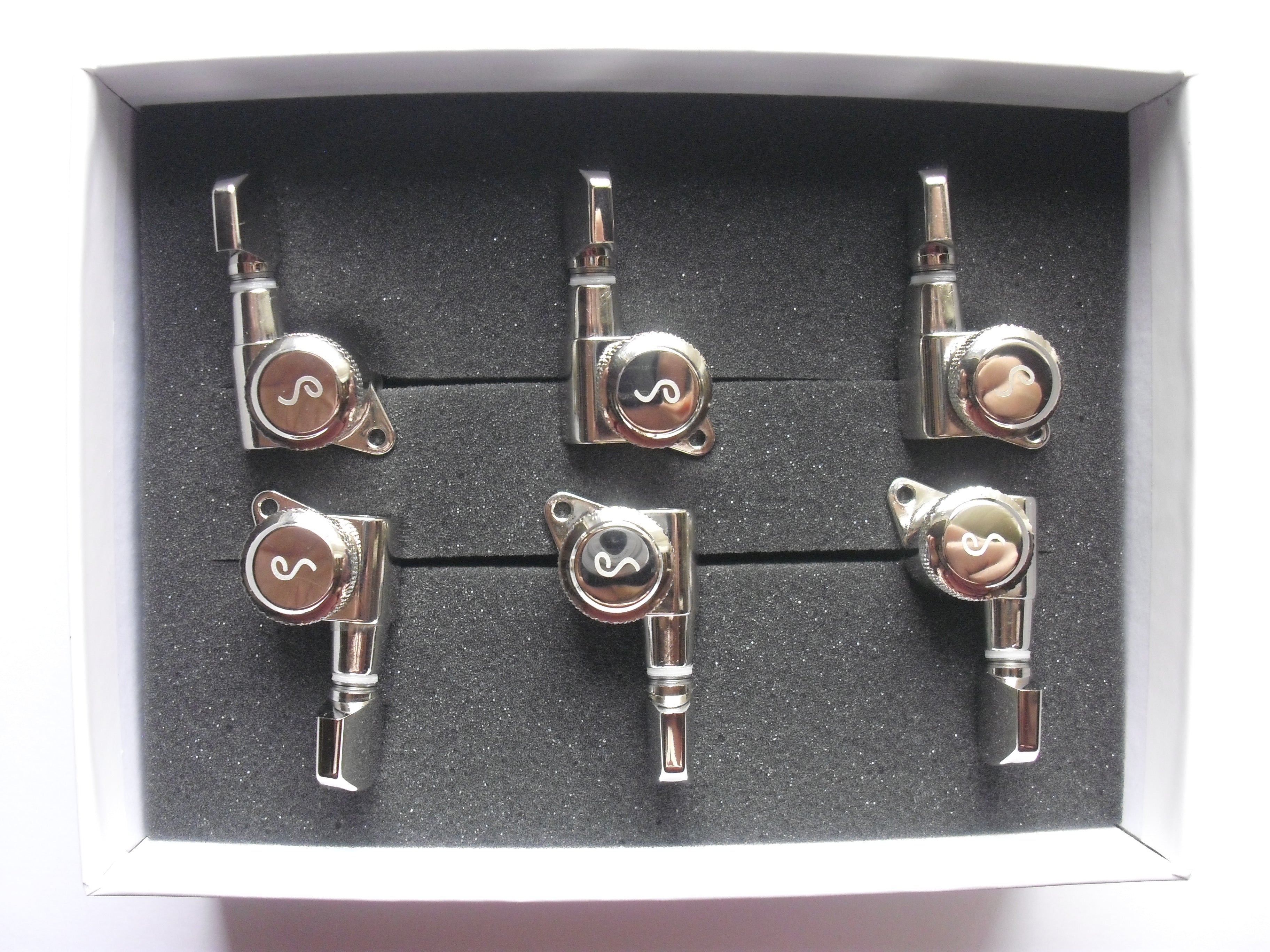 Schaller M6 Locking 19.5 Tuners 135° Mechaniken 6 links Nickel
