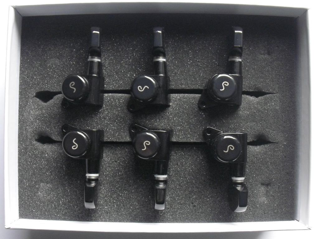 Schaller M6 Locking 19.5 Tuners 135° Mechaniken 3L 3R Black
